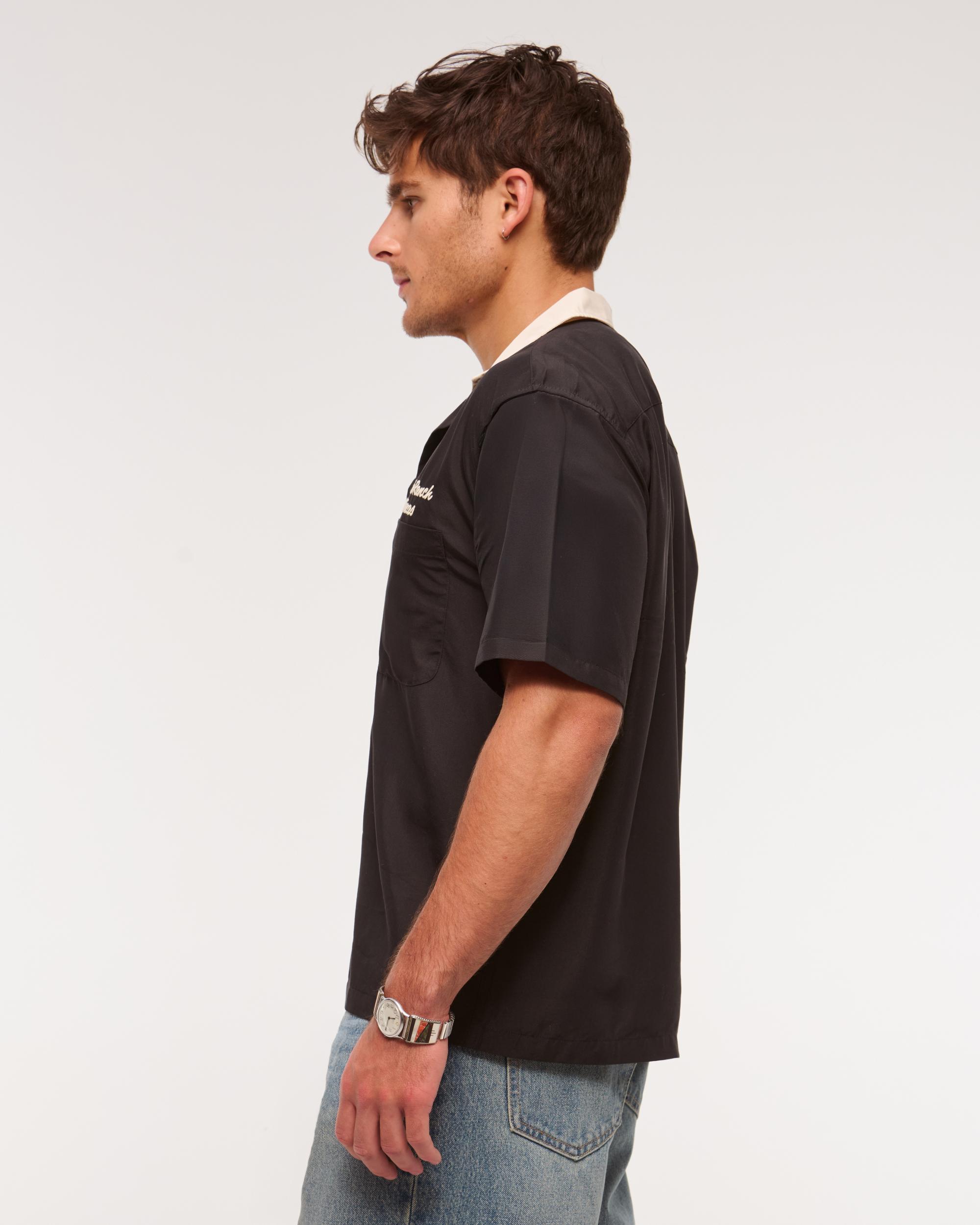 Short-Sleeve Cupro Button-Up Shirt Product Image