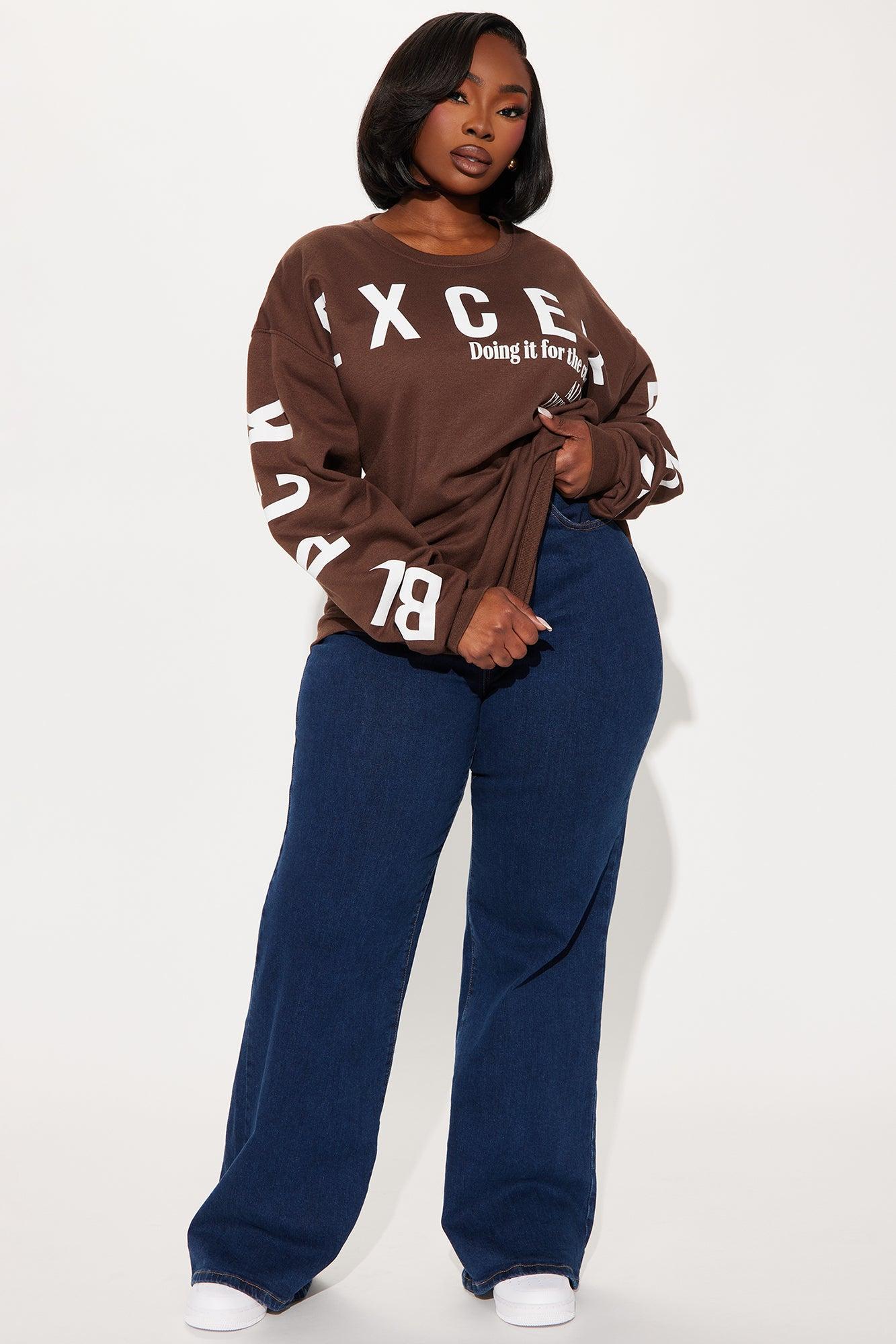 Black Excellence Crew Neck Sweatshirt - Brown Product Image