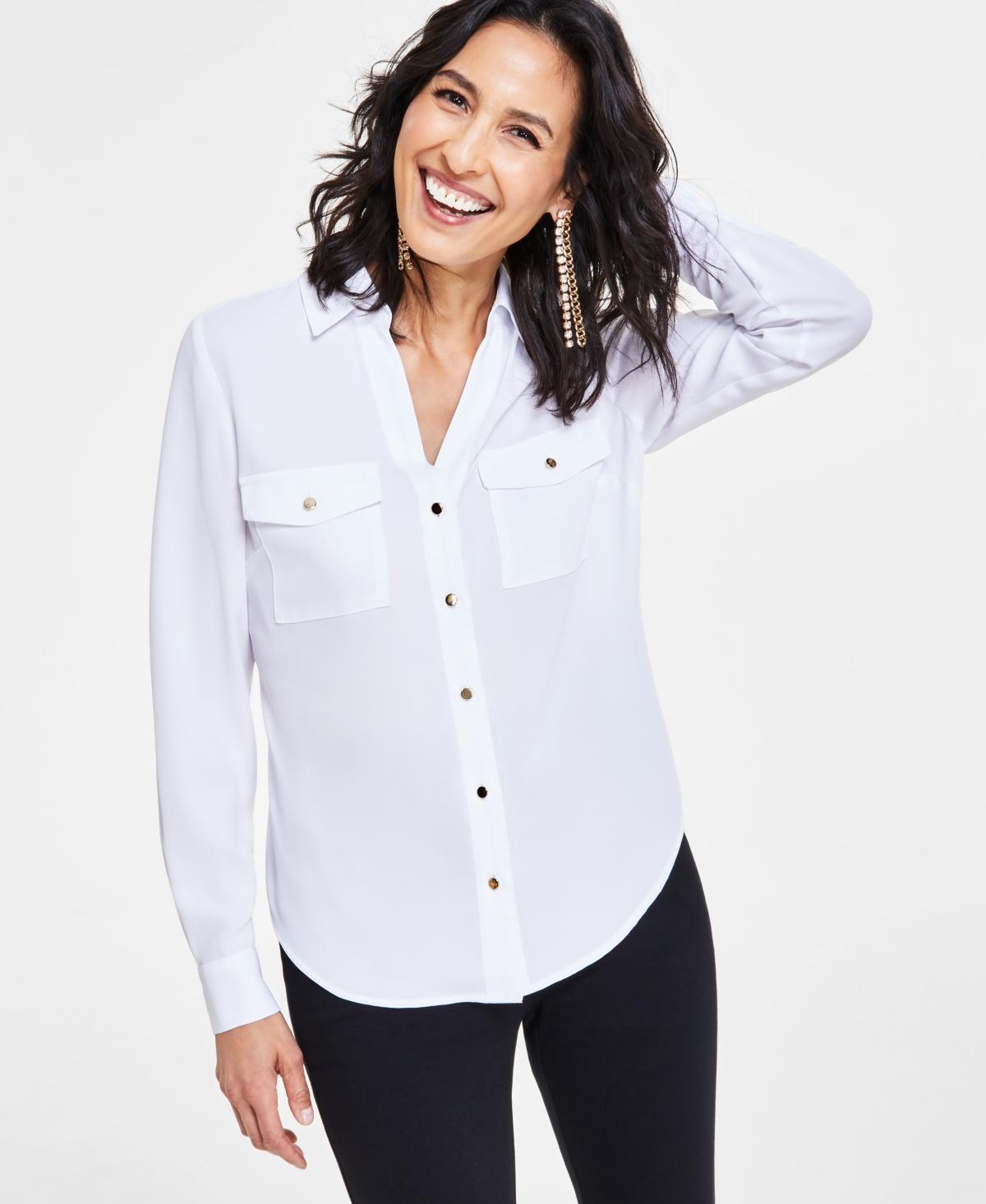 I.n.c. International Concepts Womens Collared Button-Down Blouse, Xs-3X, Created for Macys Product Image