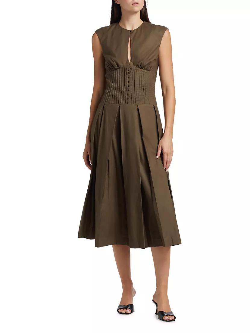Renaie Box-Pleated Stretch Cotton Dress Product Image