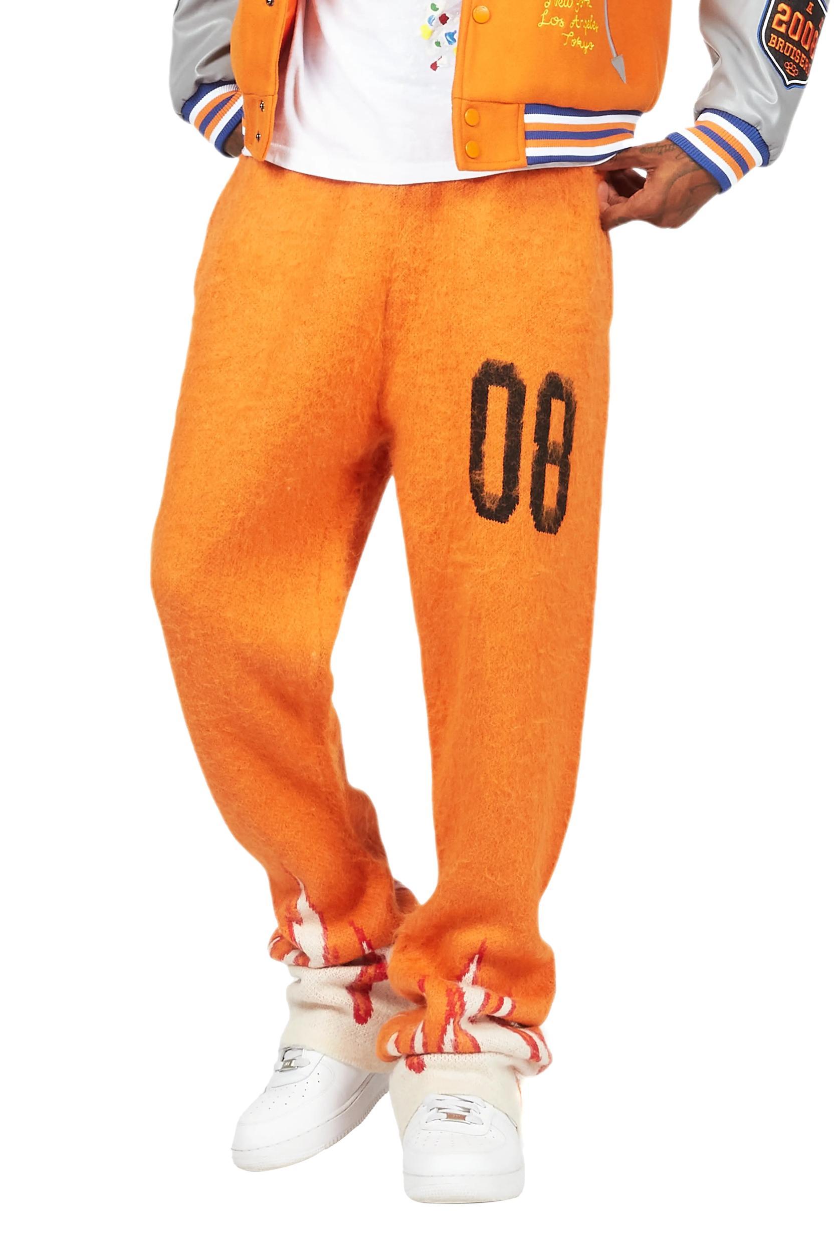 Holger Orange/Cream Graphic Stacked Flare Mohair Track Pant Male Product Image