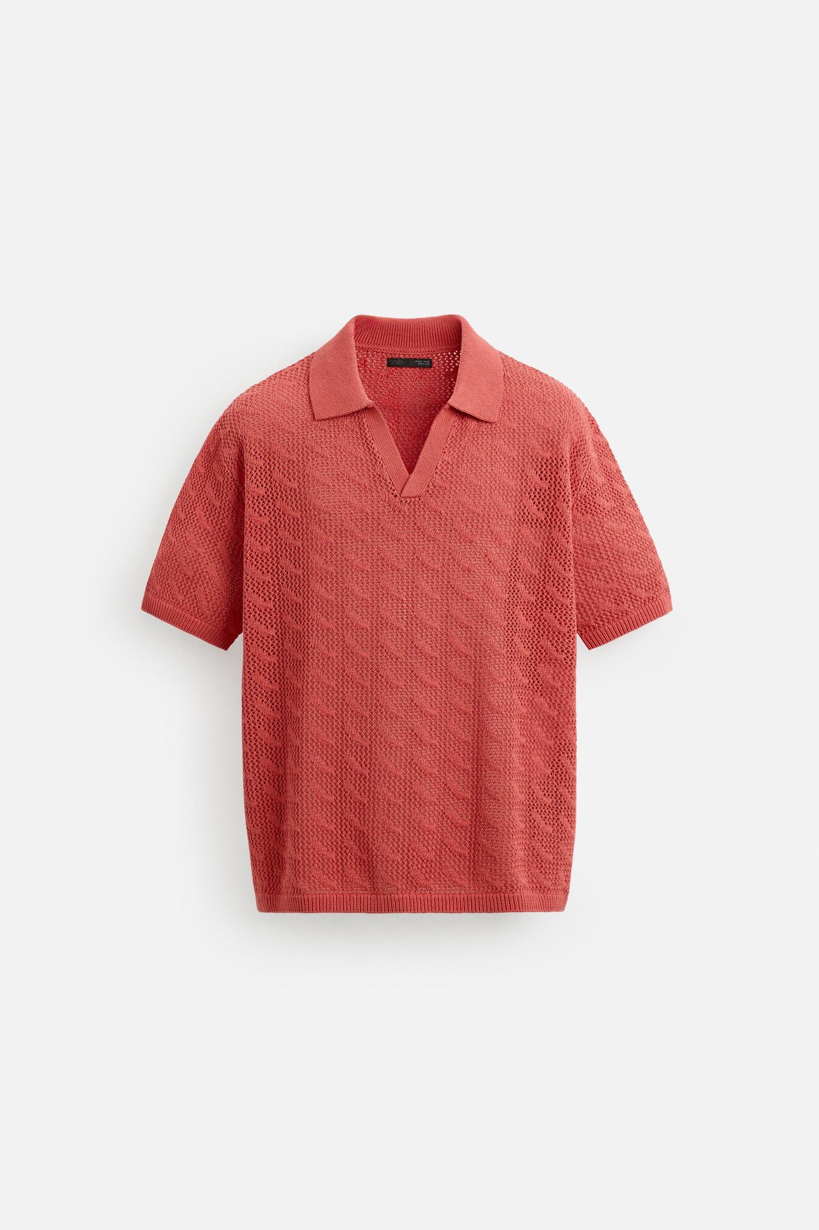 OPEN STITCH KNIT POLO SHIRT Product Image