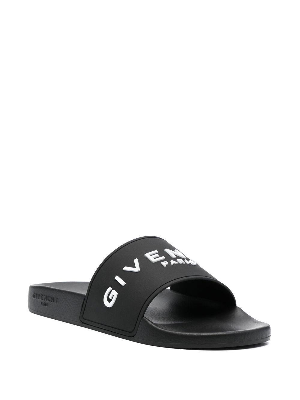 logo-print detail pool slides Product Image