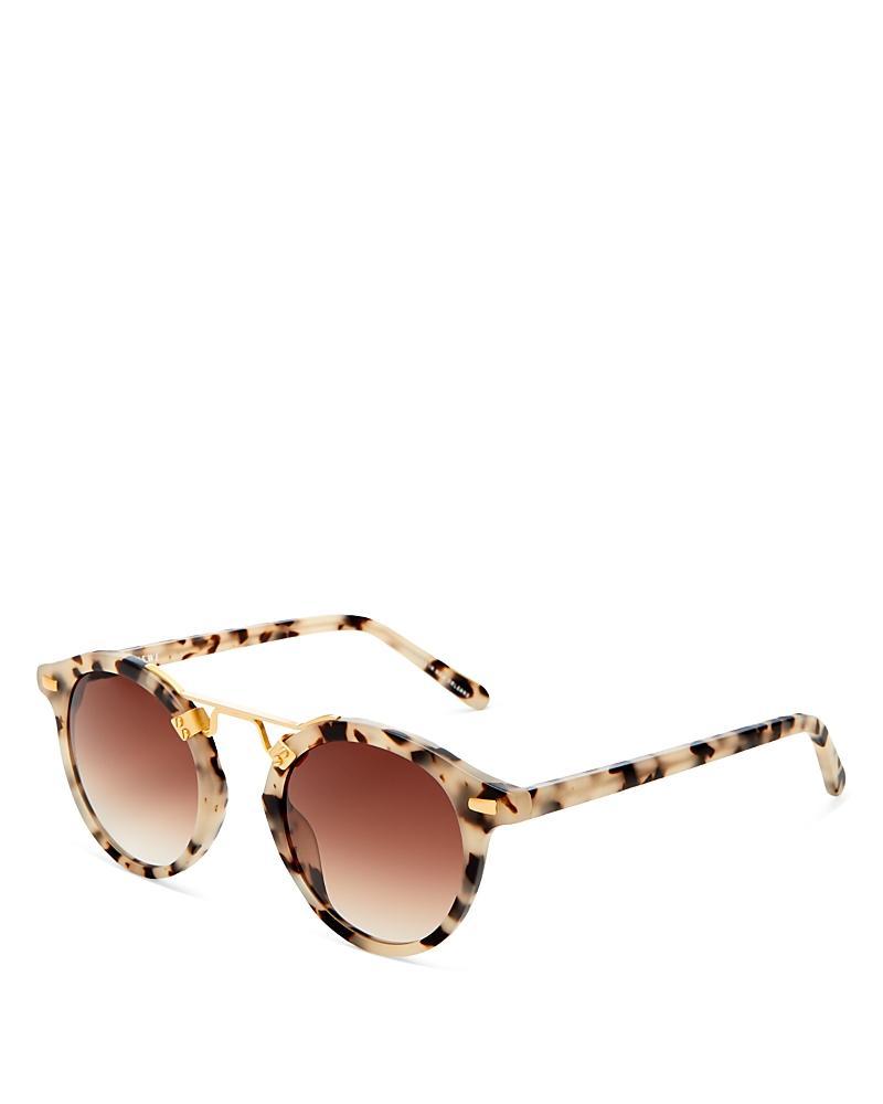 St. Louis Round Gradient Sunglasses, Rose/White Tortoise Product Image