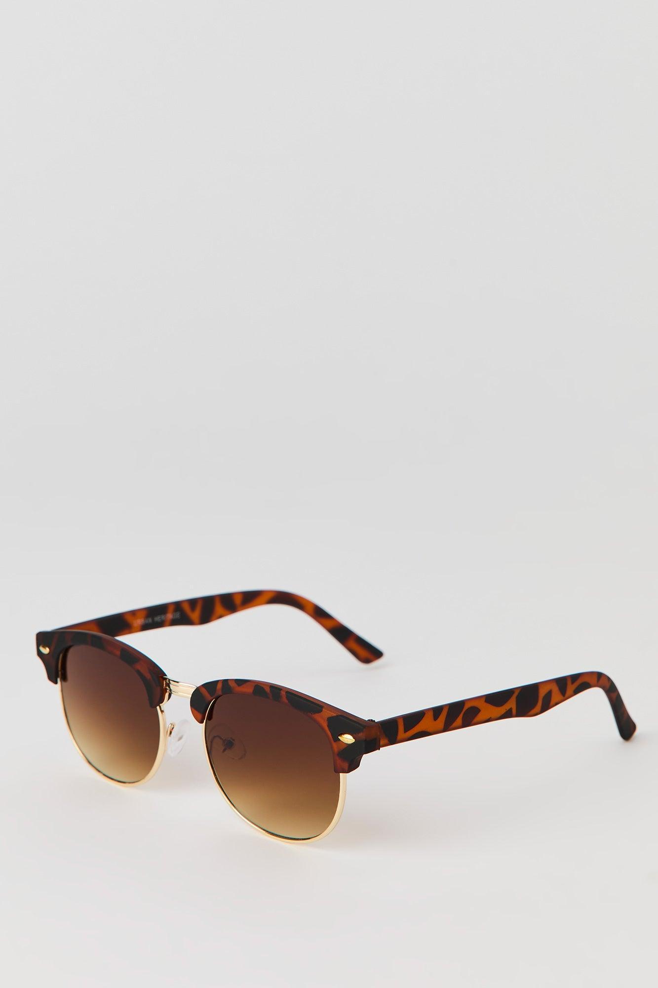 Tortoiseshell Clubmaster Sunglasses Male Product Image