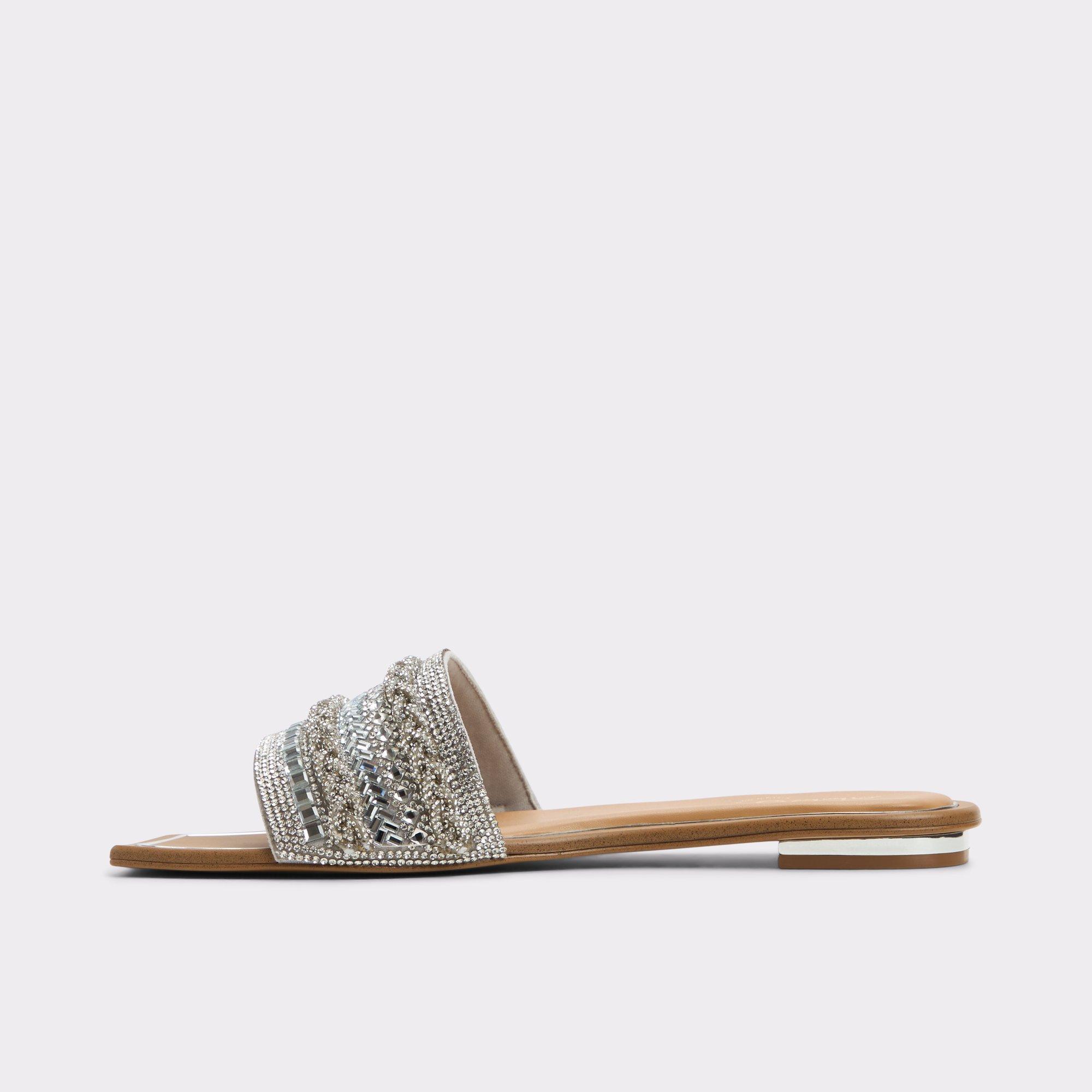 ALDO Navalia - Women's Flat Sandals - Silver, Size 9 Product Image