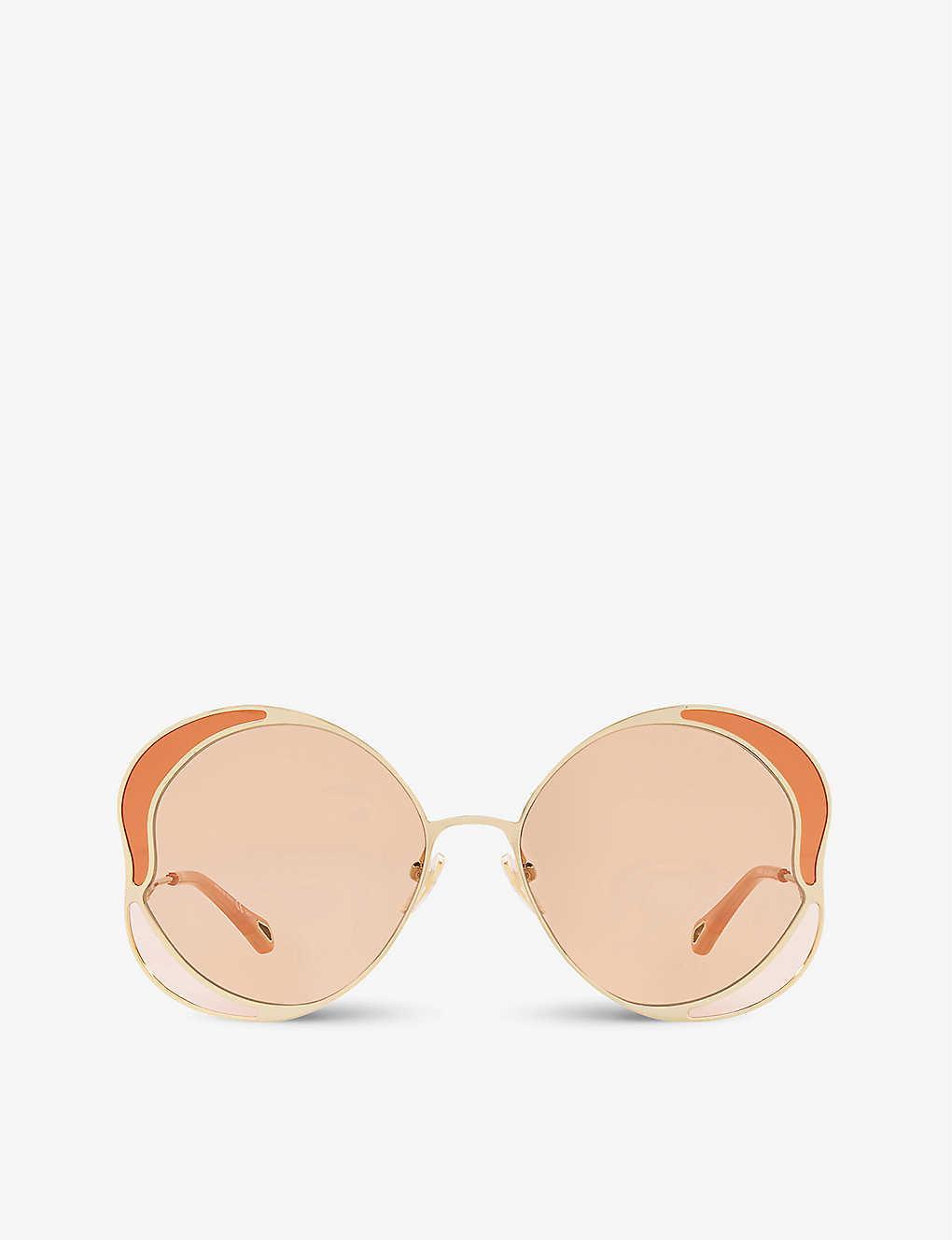 CHLOÉ Ch0024s Gemma Metal And Acetate Butterfly-frame Sunglasses In Pink Product Image