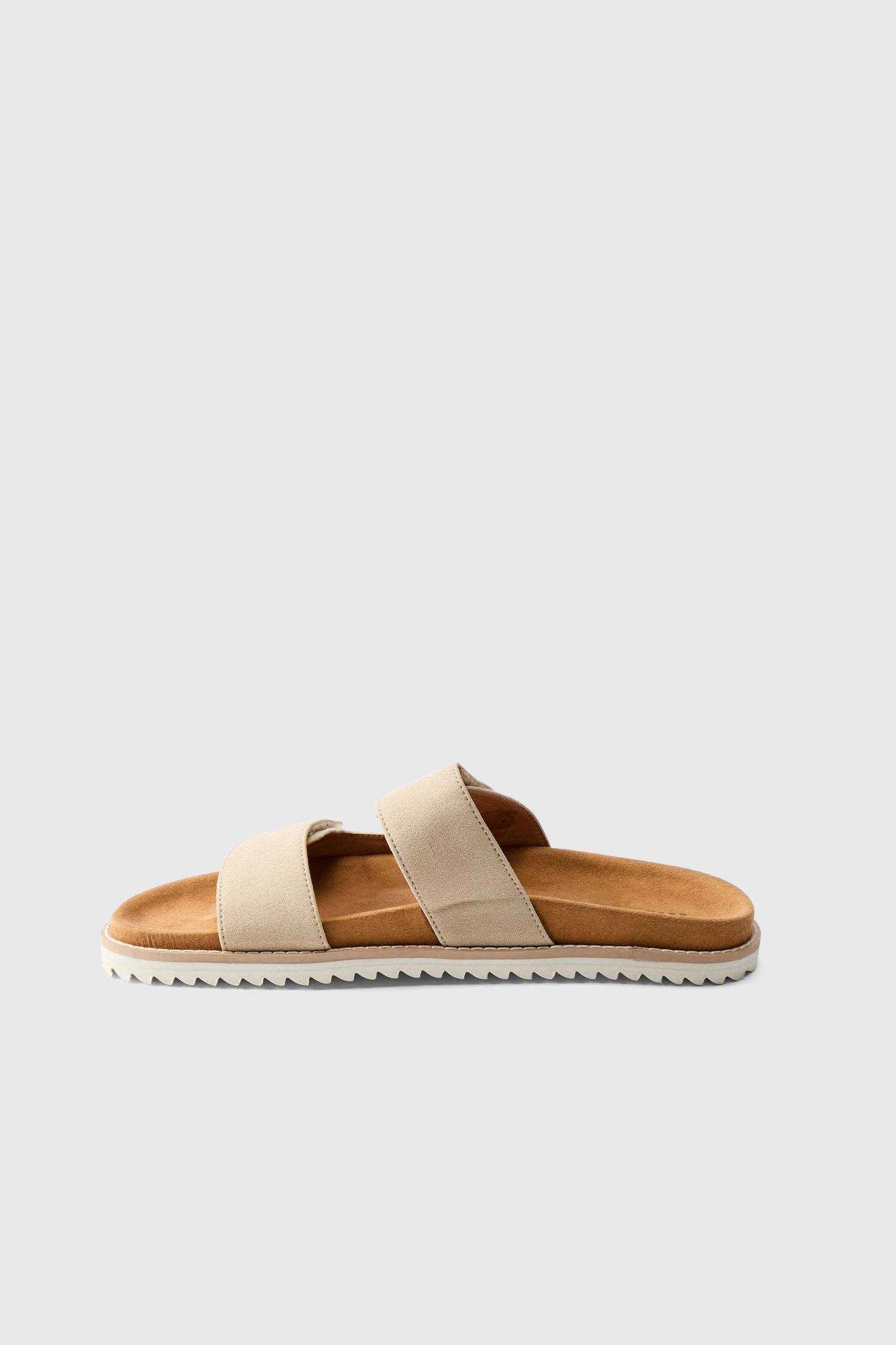 Faux Suede Double Strap Skater Sole Sandal | boohooMAN USA Product Image