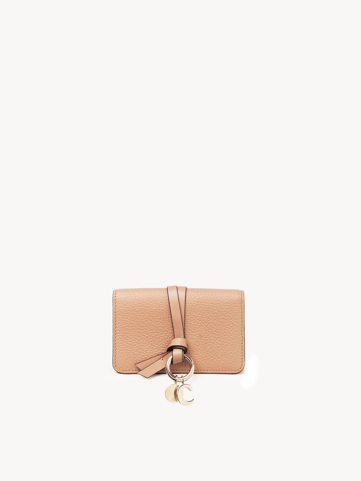 Alphabet card holder in grained leather Product Image