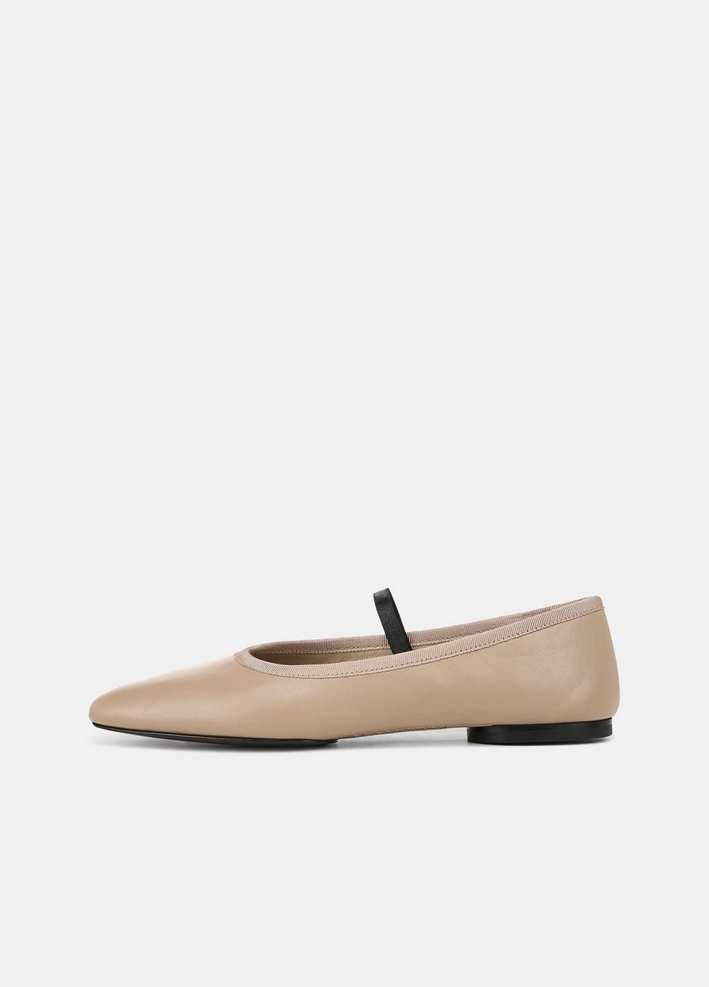 Womens Vivian Leather Mary Jane Flat, Black, Size 7.5 Vince Product Image