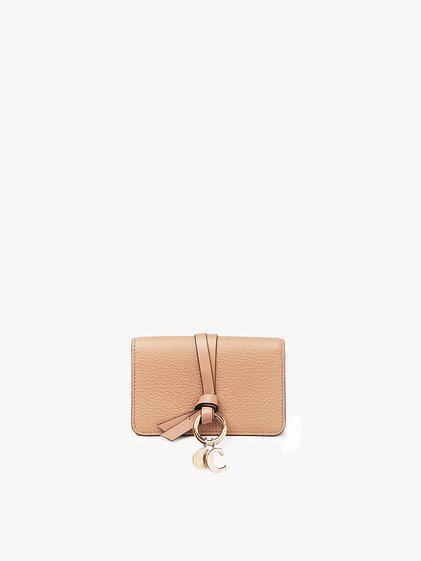 Alphabet card holder in grained leather Product Image