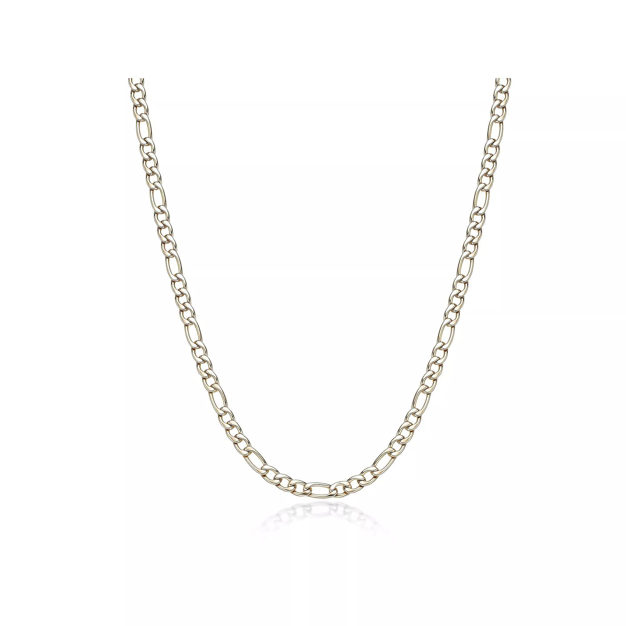Men's LYNX Stainless Steel 6 mm Figaro Chain Necklace, Size: 30", Gold Tone Product Image
