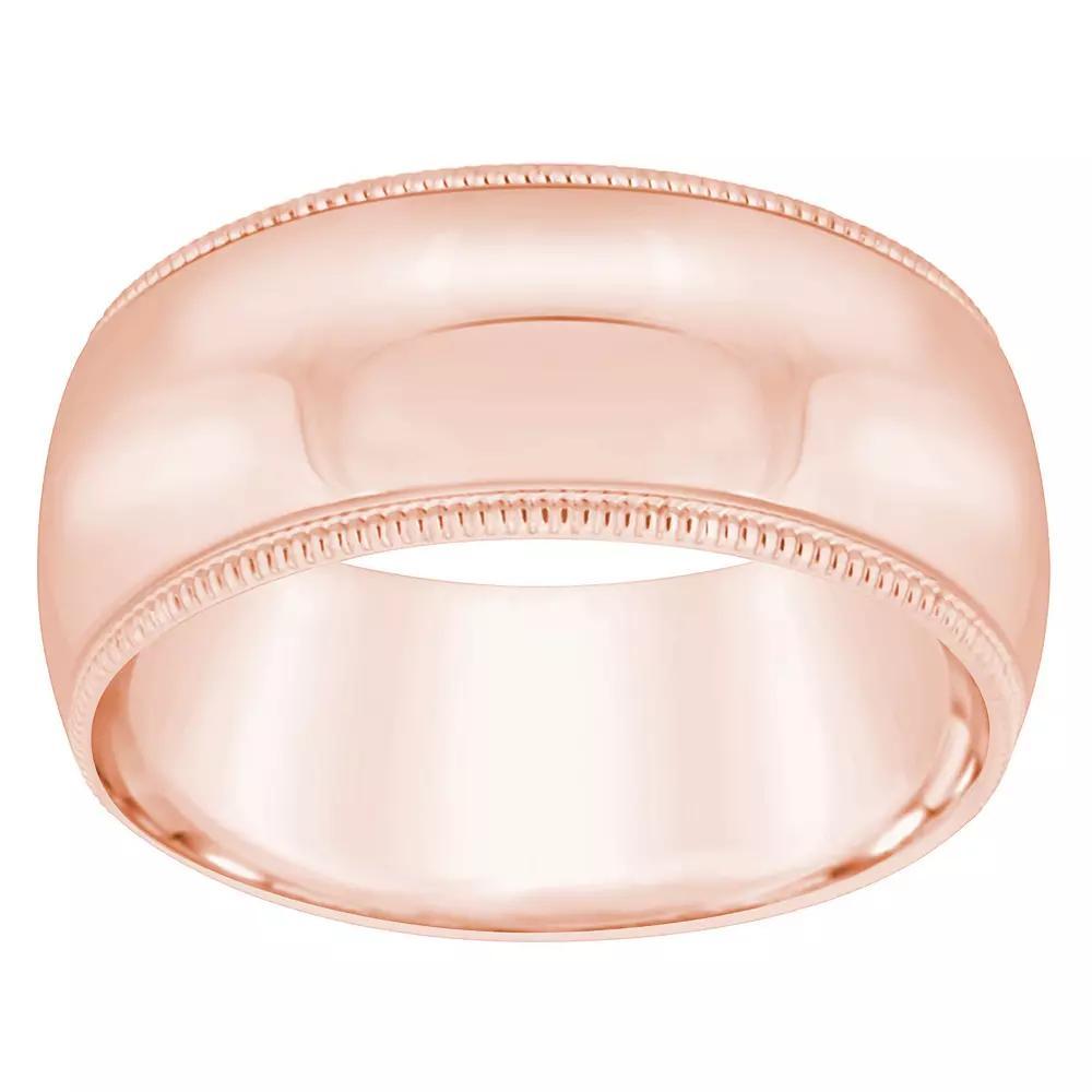 Alyson Layne Men's 14k Rose Gold Milgrain Wedding Band, Size: 8.50 Product Image
