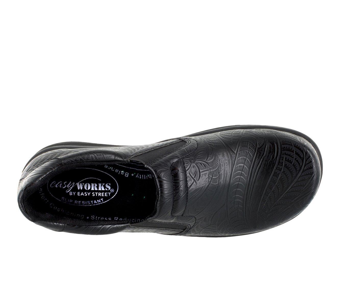 Women's Easy Works by Easy Street Bind Embossed Leather Slip-Resistant Clogs Product Image