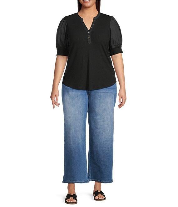 Sugarlips Plus Size High Waisted Wide Leg Jeans Product Image