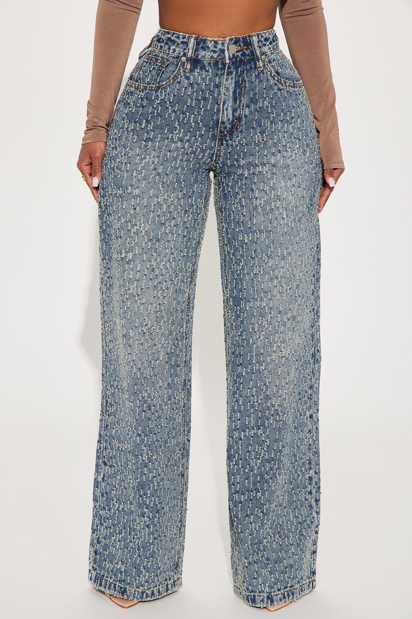 Turning The Page Embellished Wide Leg Jeans - Medium Wash Product Image