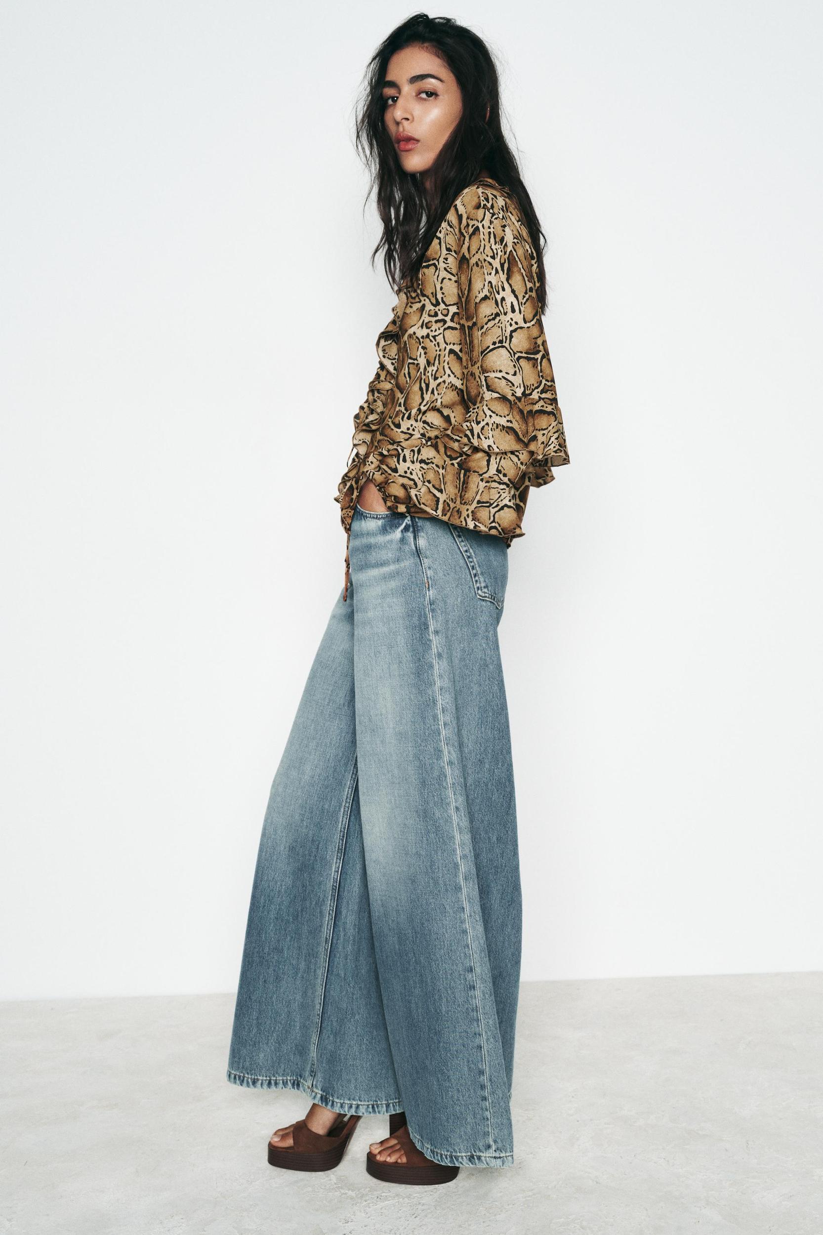 RUFFLED ANIMAL PRINT SHIRT Product Image
