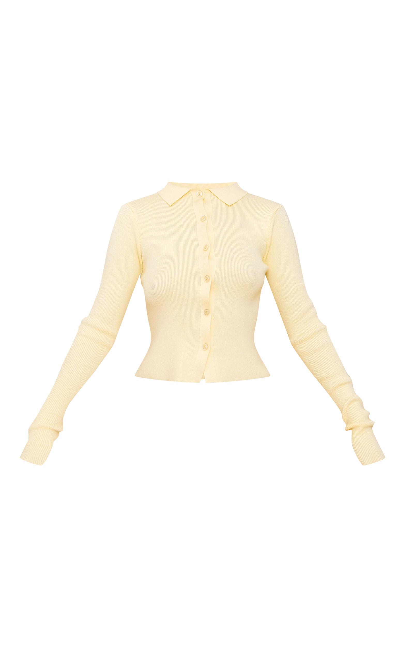 Yellow Knitted Button Through Top Product Image
