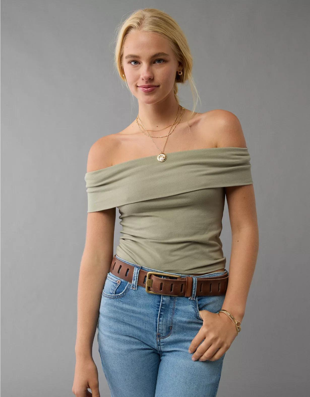 AE Off The Shoulder Foldover Top Product Image