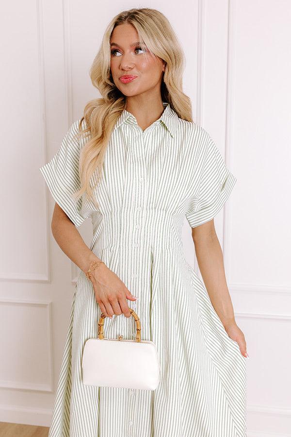 Sunlit Stroll Stripe Maxi Dress in Sage Product Image
