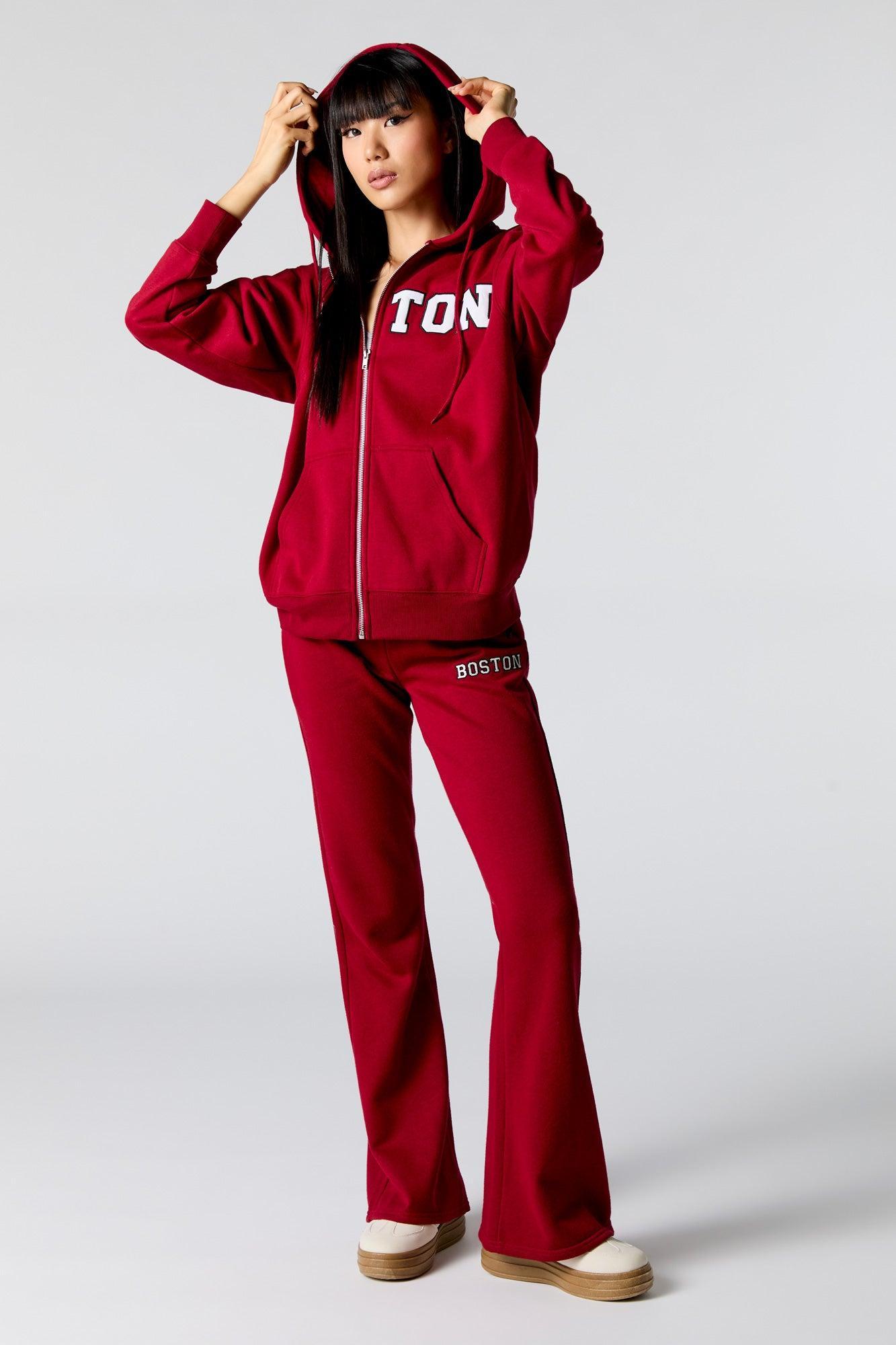 City Embroidered Zip-Up Fleece Hoodie Female Product Image