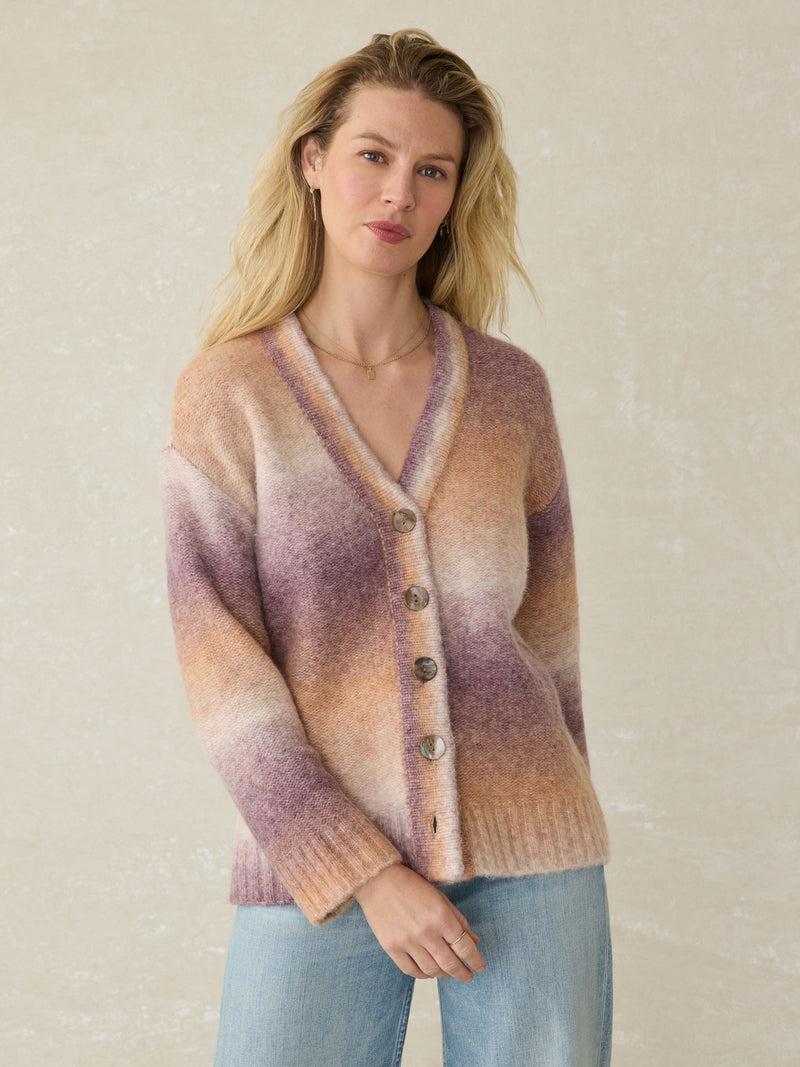 Seaside Spacedye Cardigan - Amethyst Dusk Product Image