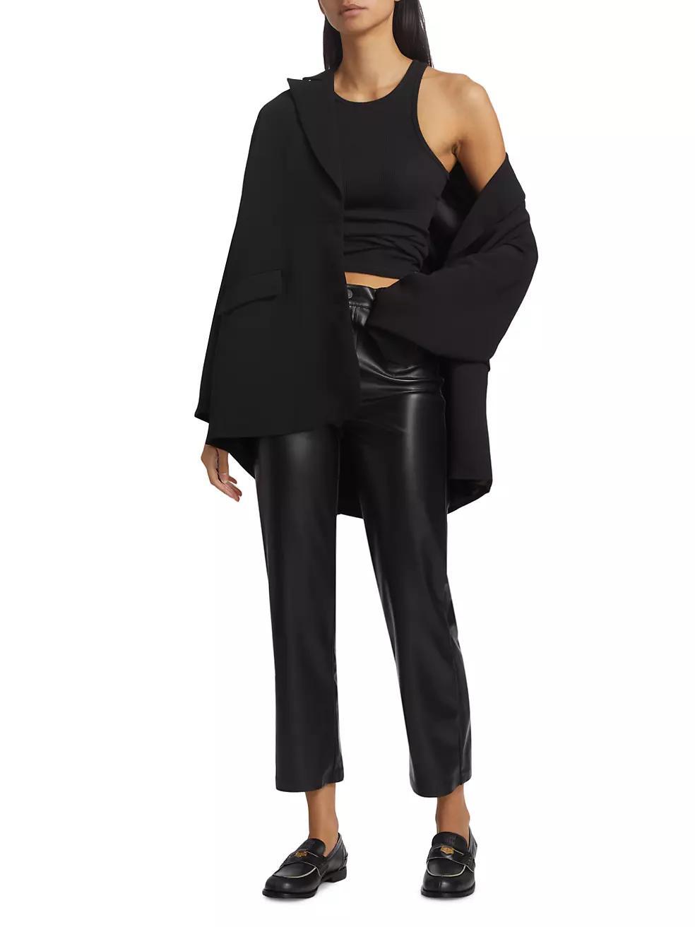 Logan Stovepipe Faux Leather Straight-Leg Pants Product Image