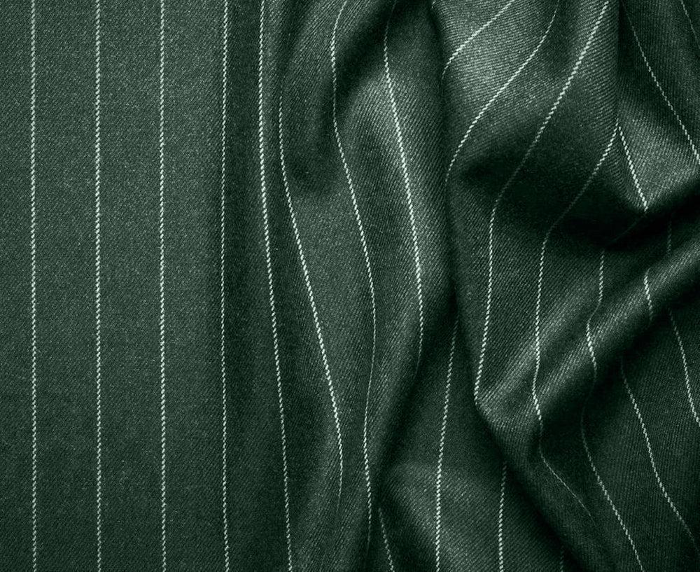 Rockefeller Collection - Double Breasted Stripe Suit Hunter Green Regular Fit 2 Piece Product Image