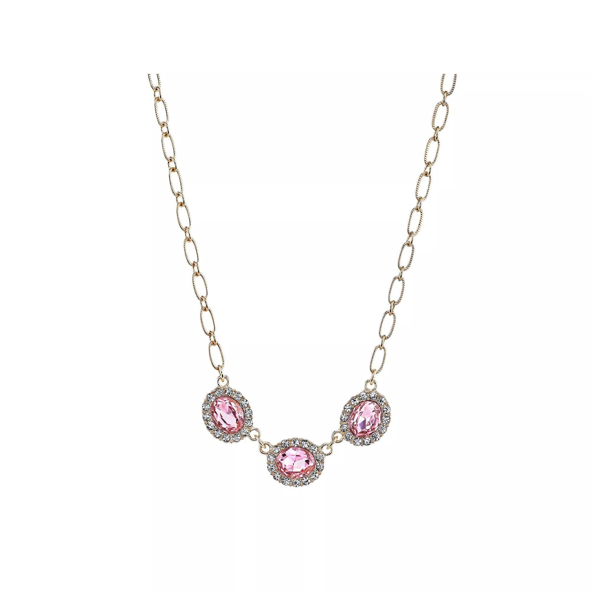 1928 Two Tone Multi Teardrop Necklace, Womens Product Image