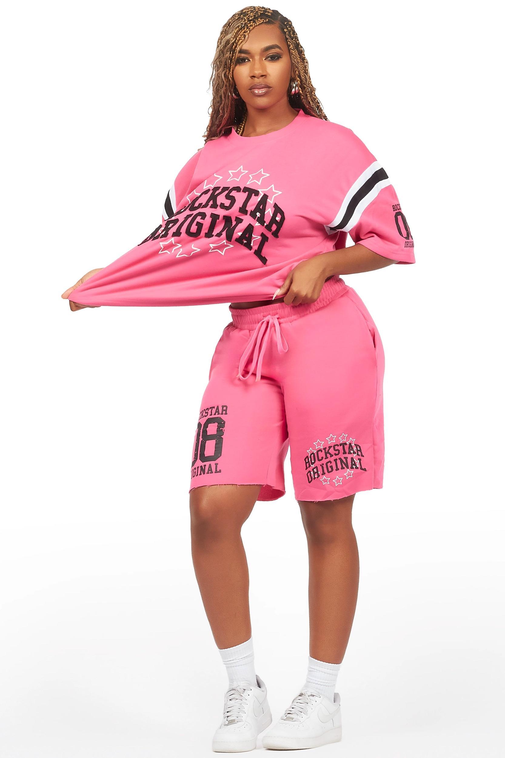 Ronnica Hot Pink T-Shirt Short Set Female Product Image