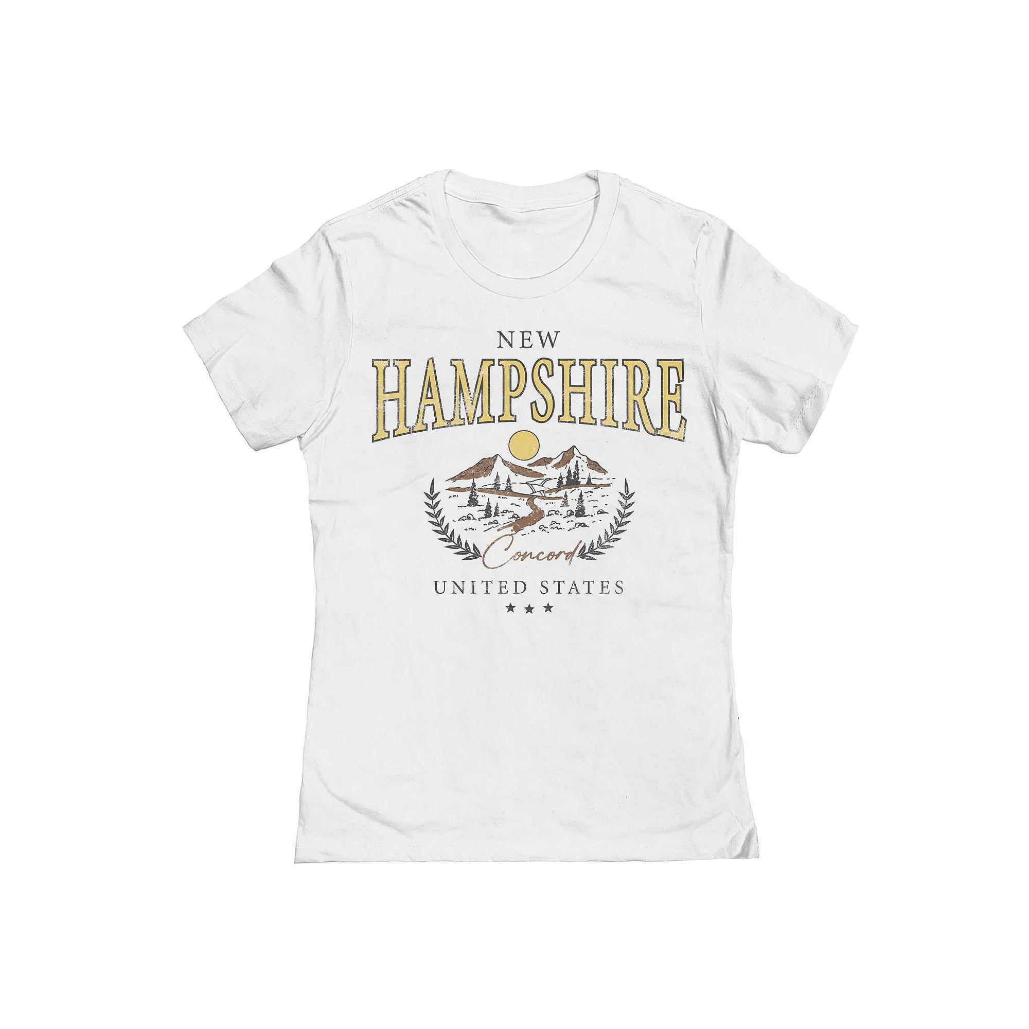 Junior's New Hampshire Graphic Tee, Girl's, Size: Medium, White Product Image