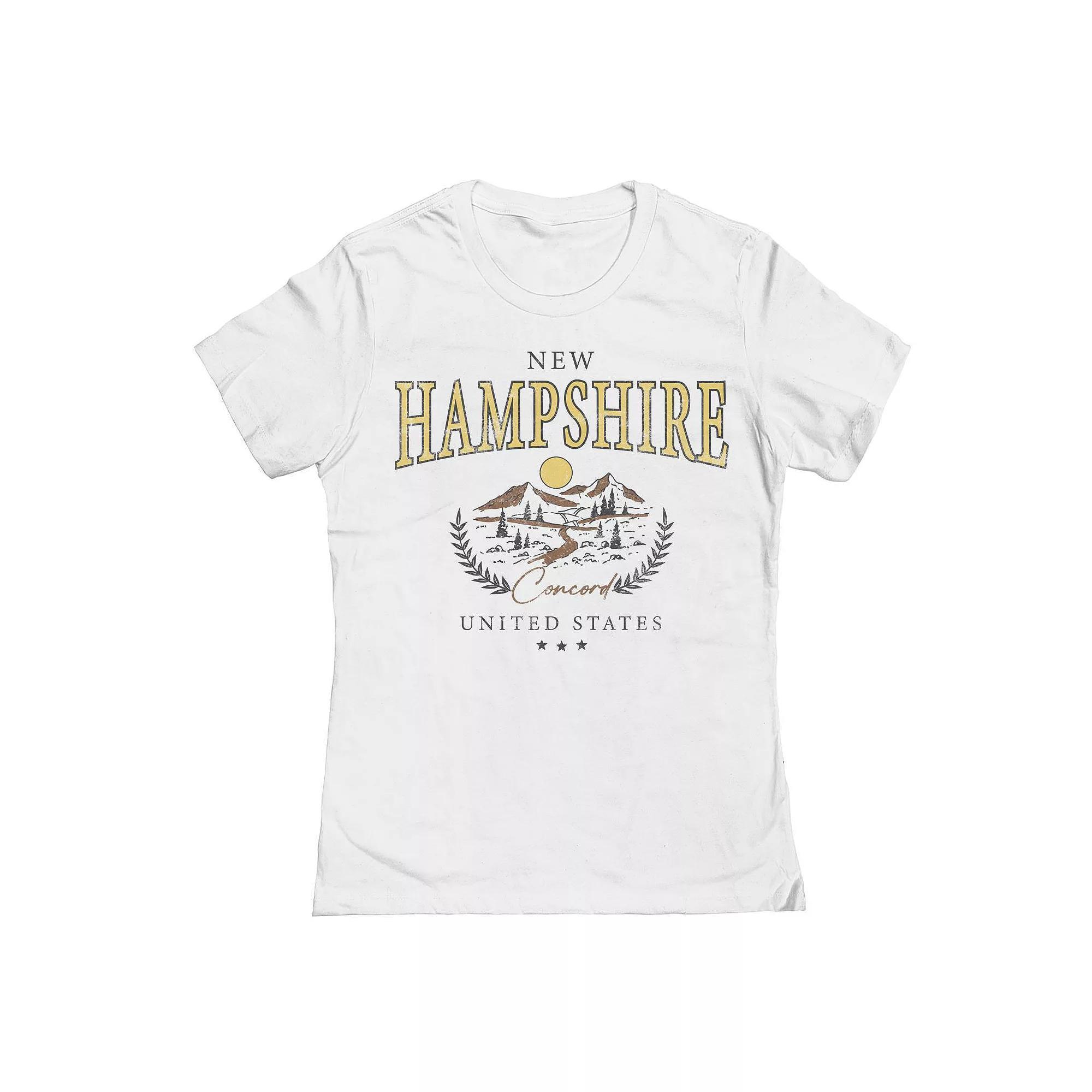 Junior's New Hampshire Graphic Tee, Girl's, Size: Medium, White Product Image