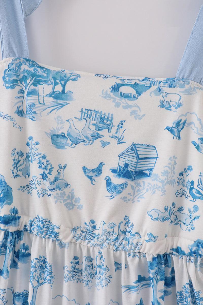 Bow applique print mom&me dress Product Image