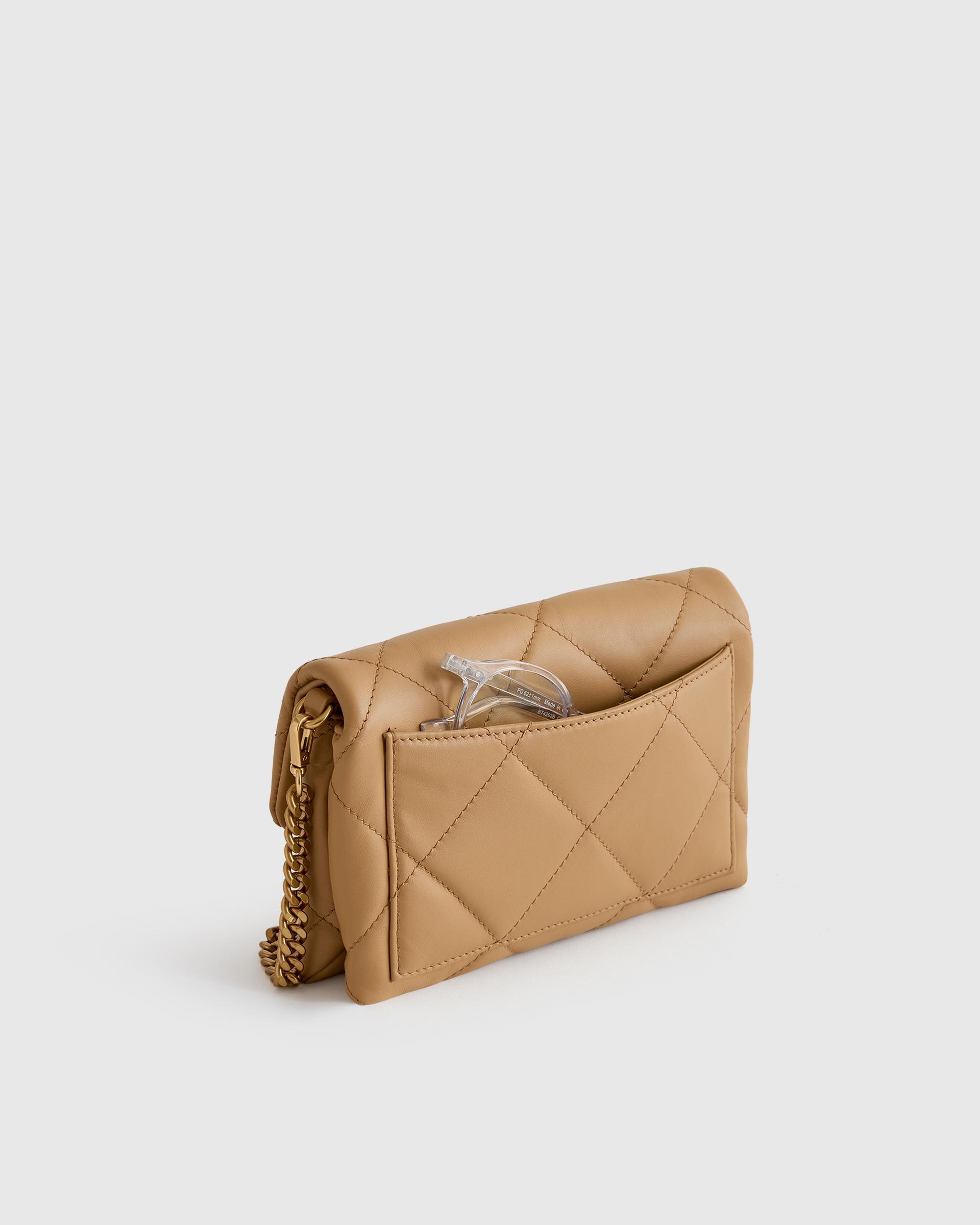 Quince | Women's Italian Leather Diamond Quilted Wallet Crossbody Product Image