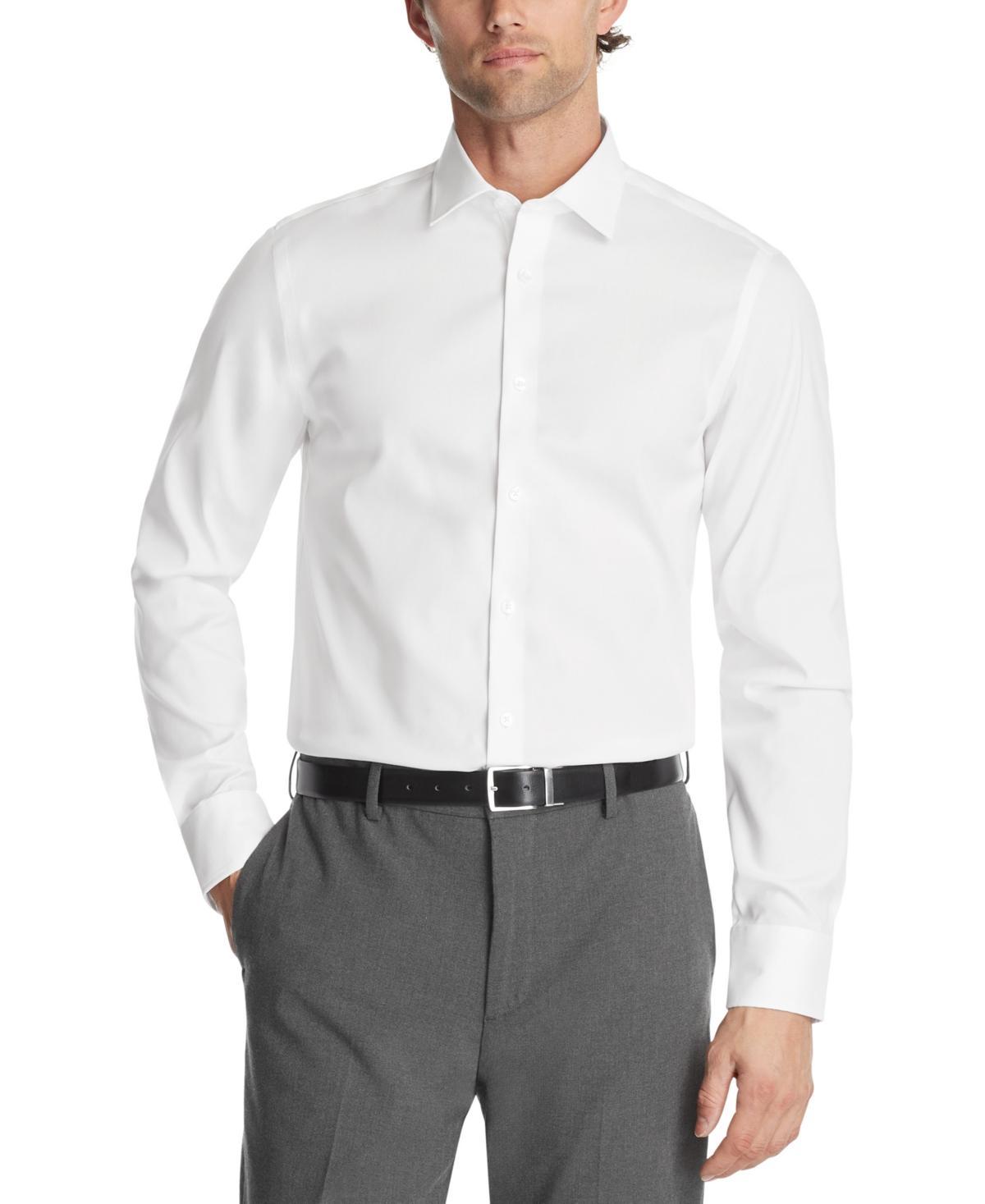 Calvin Klein Mens Refined Cotton Stretch Regular Fit Dress Shirt Product Image