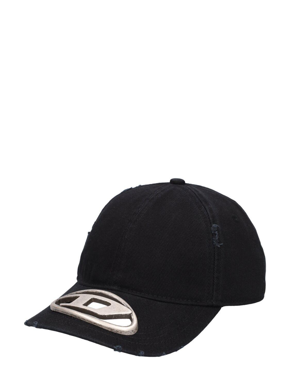 DIESEL Oval-d Cotton Baseball Cap In Black Product Image