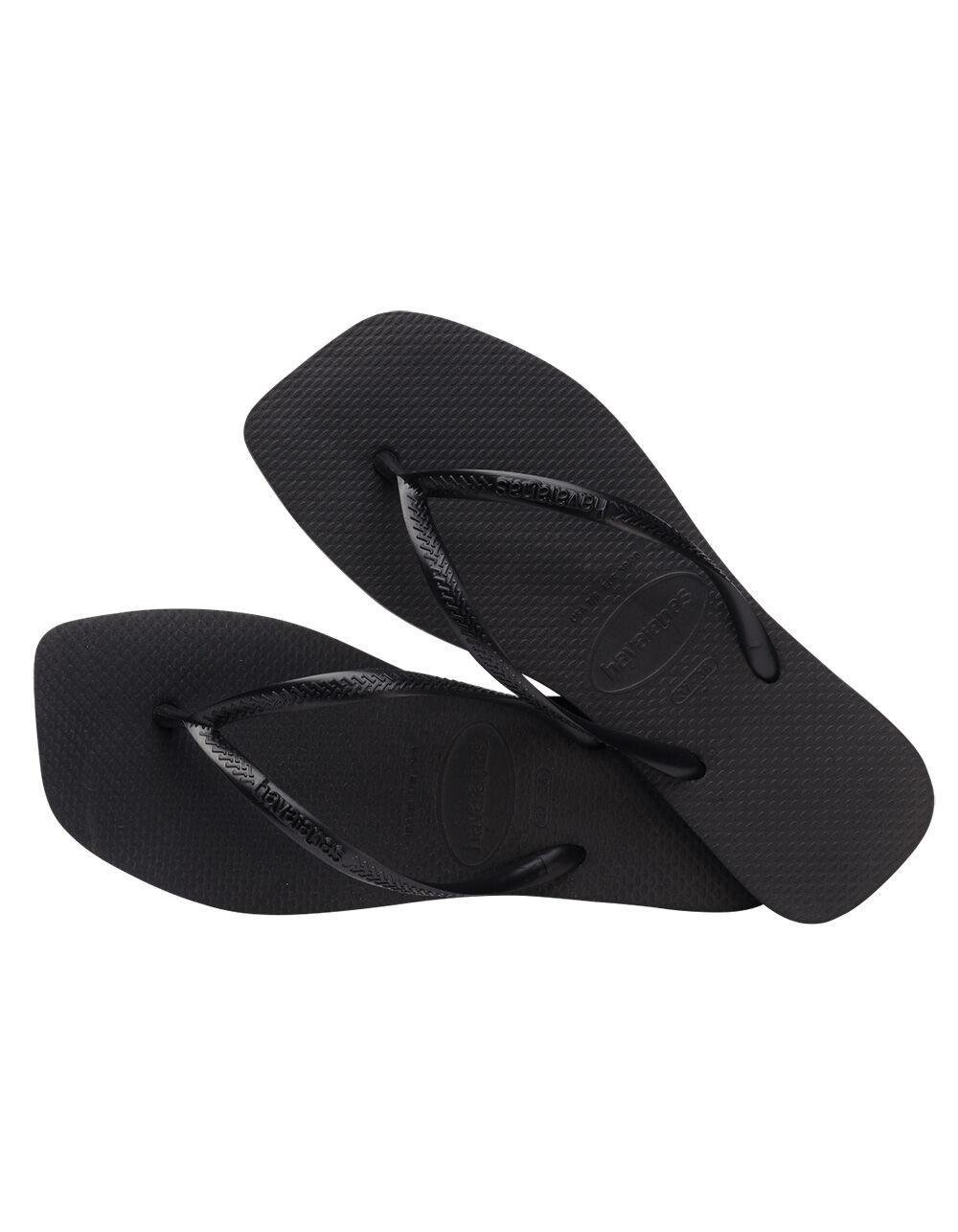 HAVAIANAS Slim Square Womens Flip Flops - BLACK Product Image