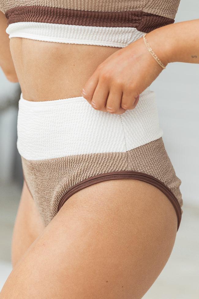 Do Not Disturb Neutral Color Block Bikini Bottoms FINAL SALE Product Image