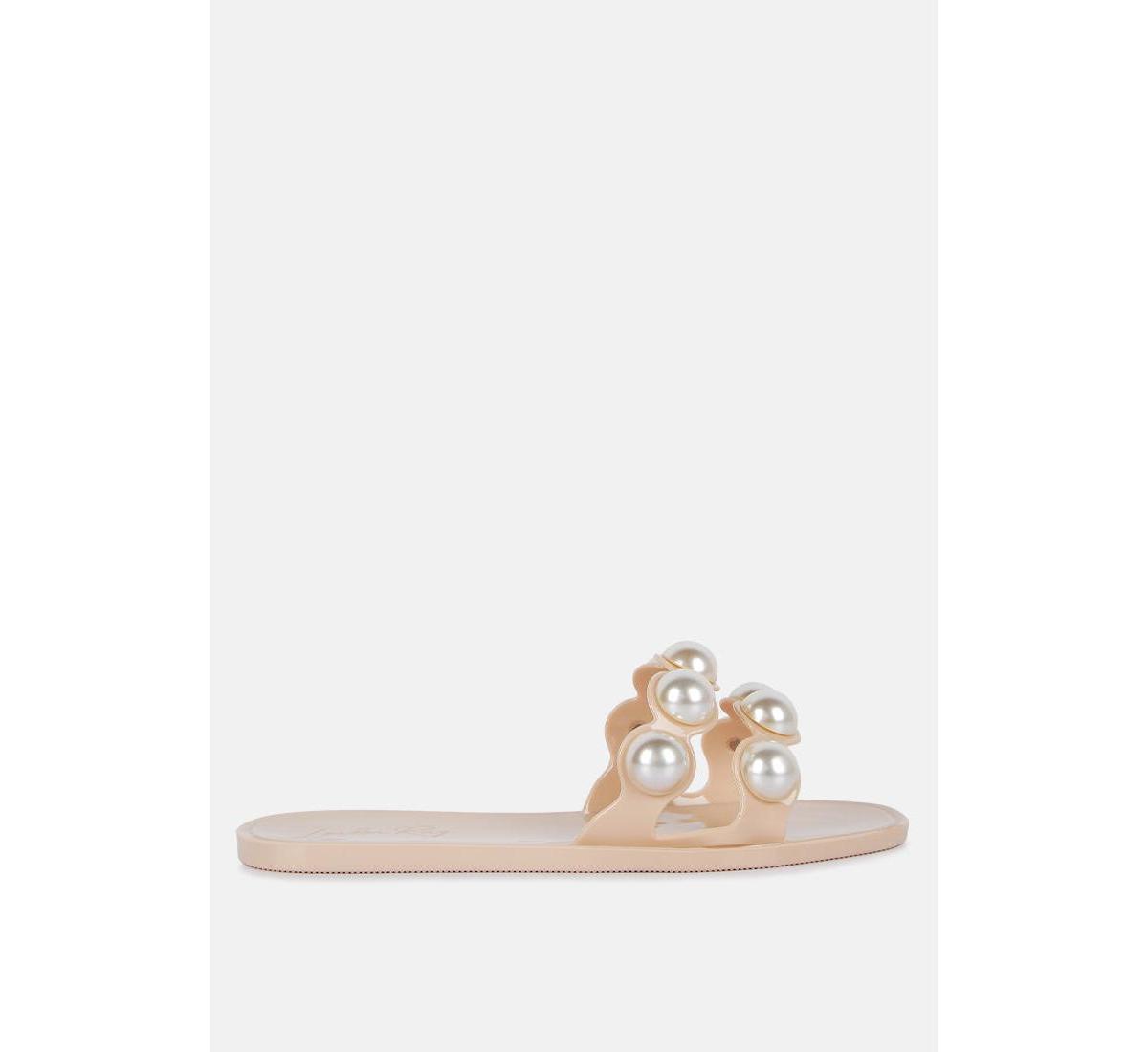 London Rag Pearla Women's Jelly Slide Sandals, Size: 7, Black Product Image