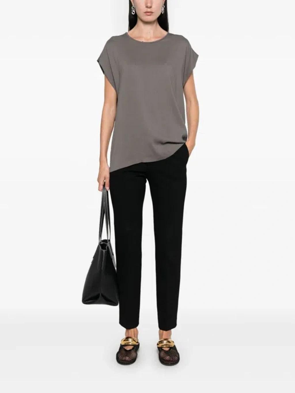 FABIANA FILIPPI Crepe T-shirt In Gray Product Image