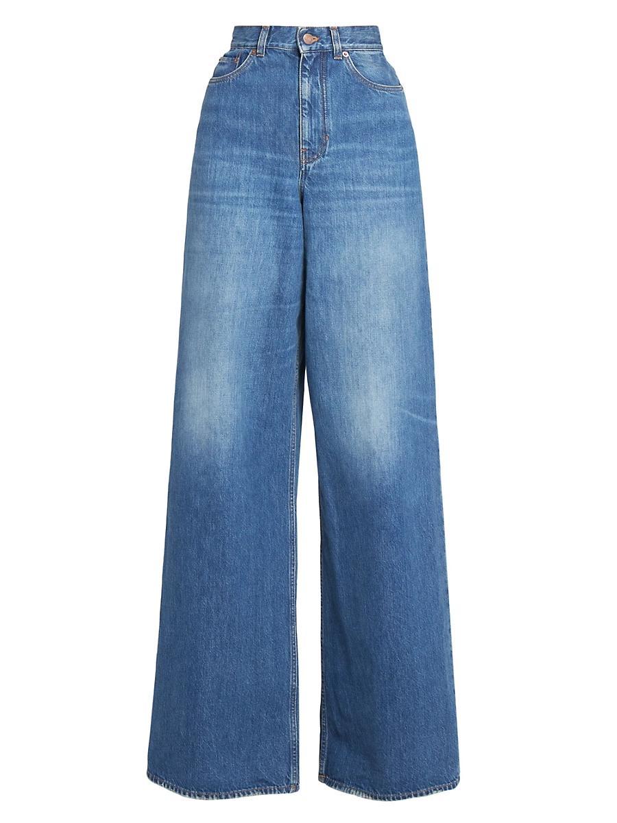 Womens High-Rise Wide-Leg Jeans Product Image