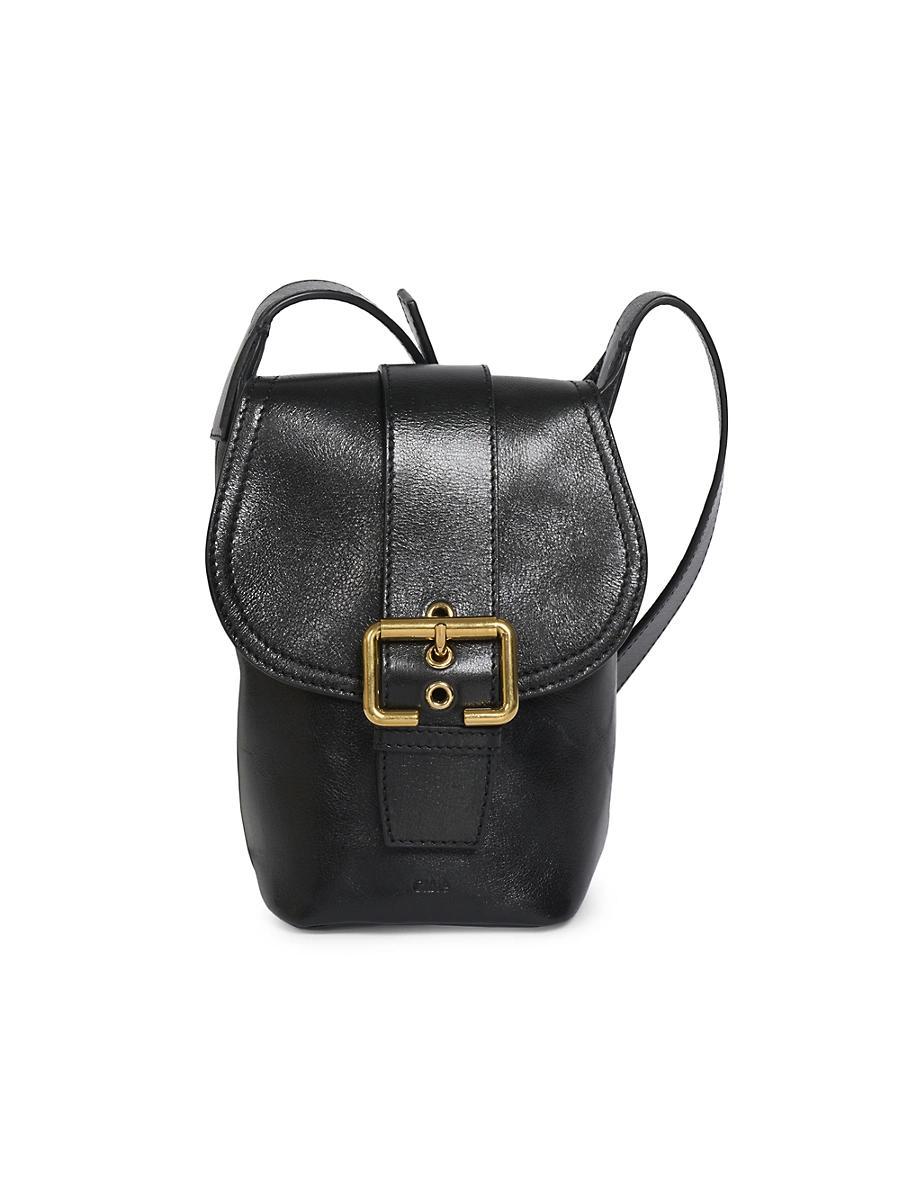 Womens Mini Leather Saddle Bag Product Image