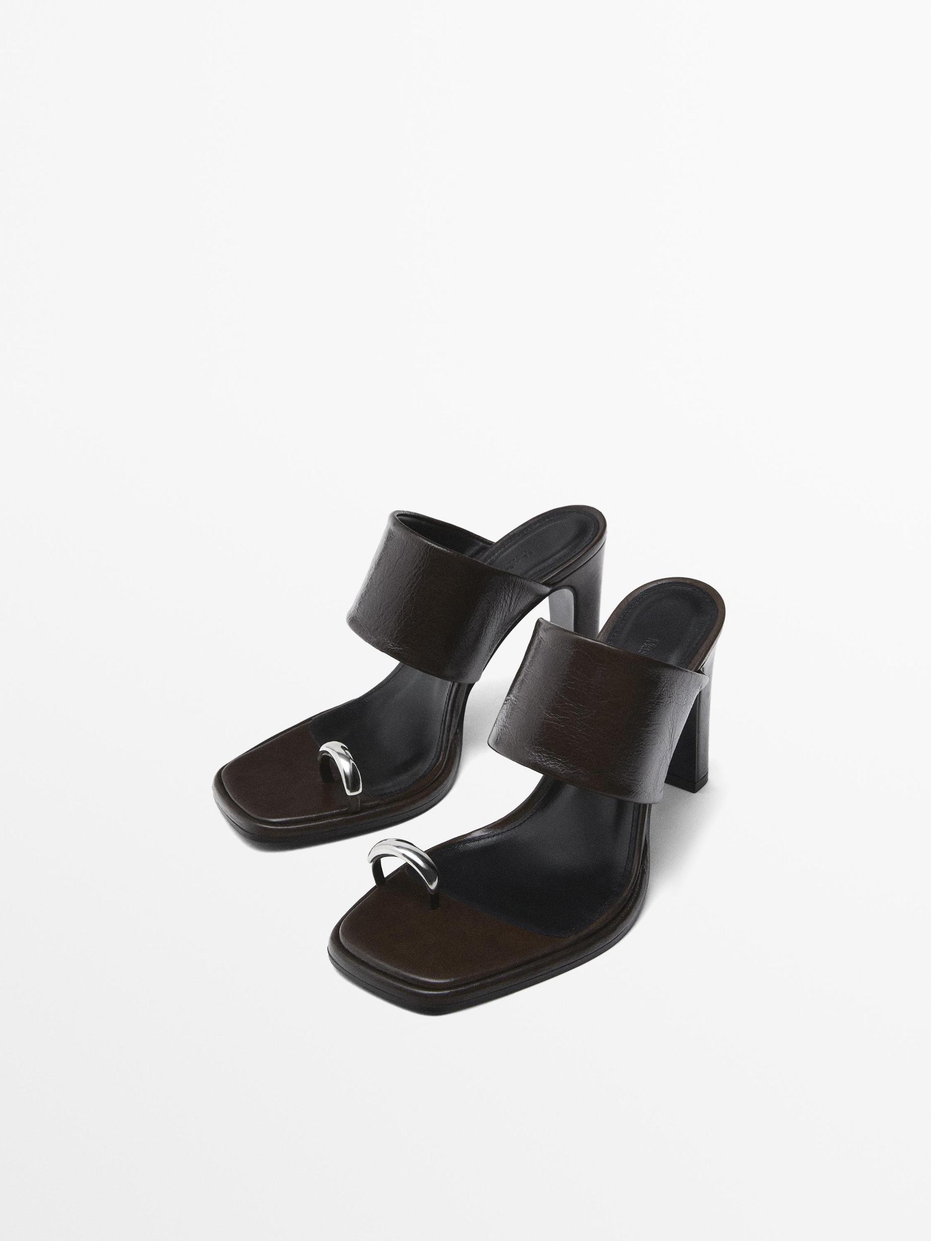 High-heel sandals with ring detail Product Image