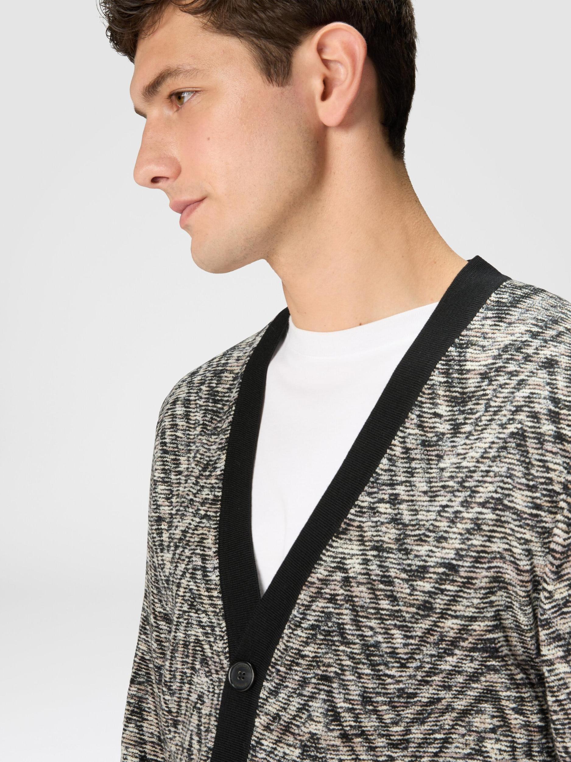 Slub pattern wool cardigan Product Image