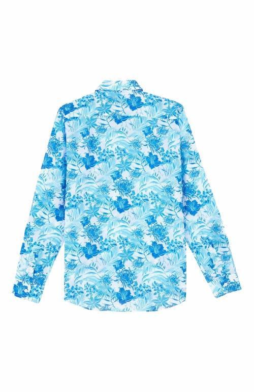Vilebrequin Unisex Cotton Voile Lightweight Shirt Tahiti Flowers in Blanc at Nordstrom, Size Large Product Image