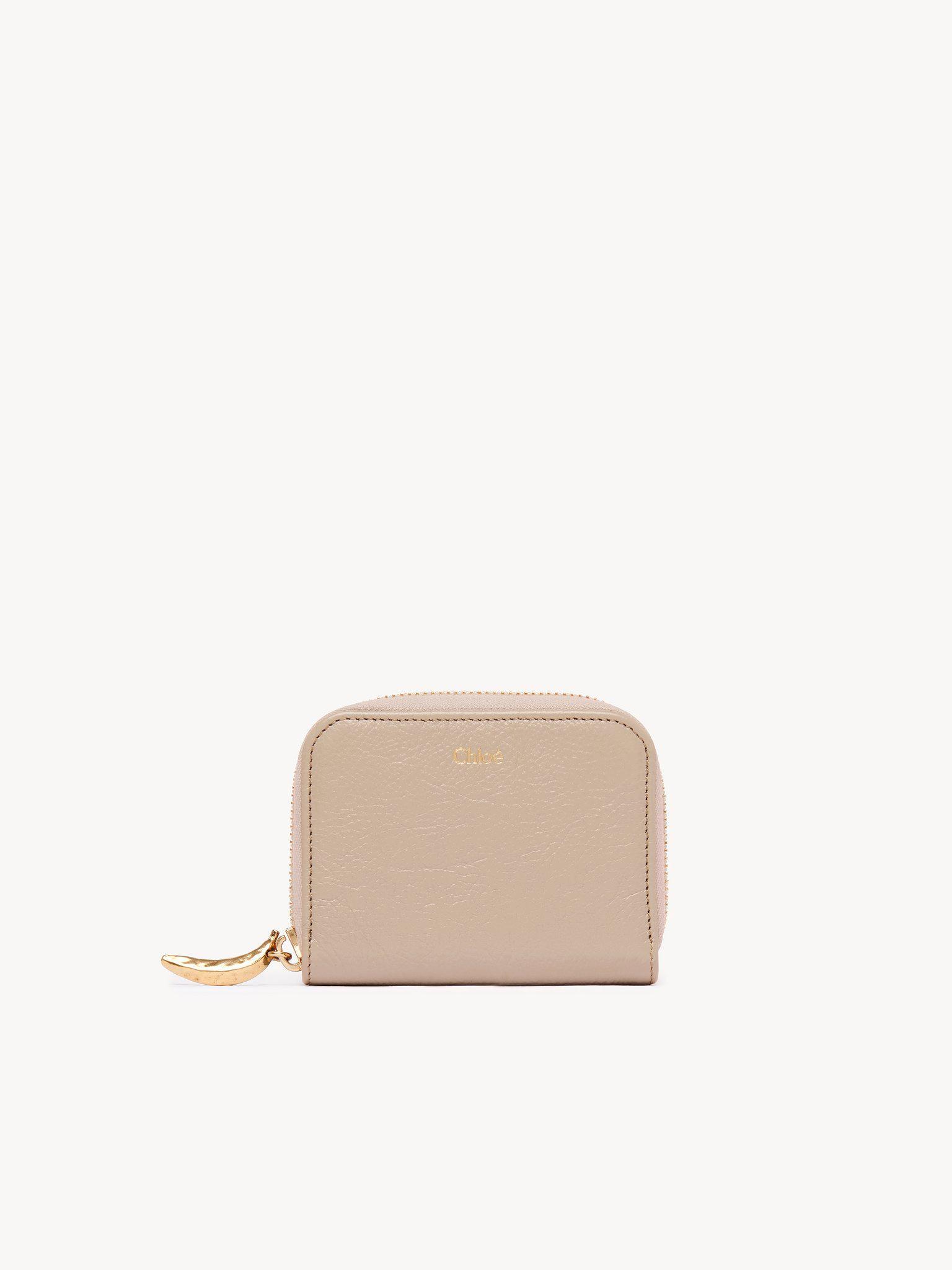 Banana zipped coin purse in grained leather Product Image