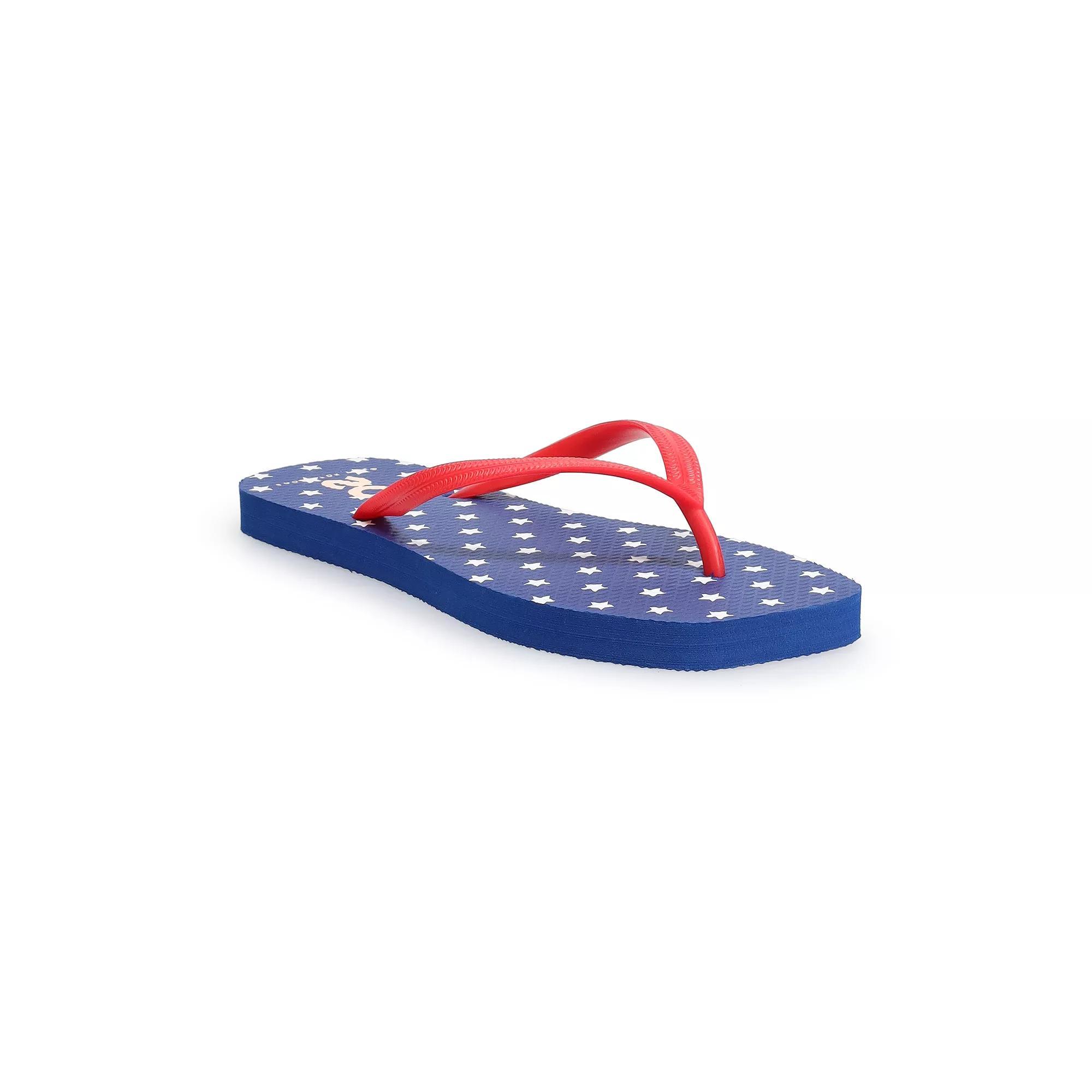 SO® Women's Lannah Flip Flop Sandals, Size: 11, Americana Product Image