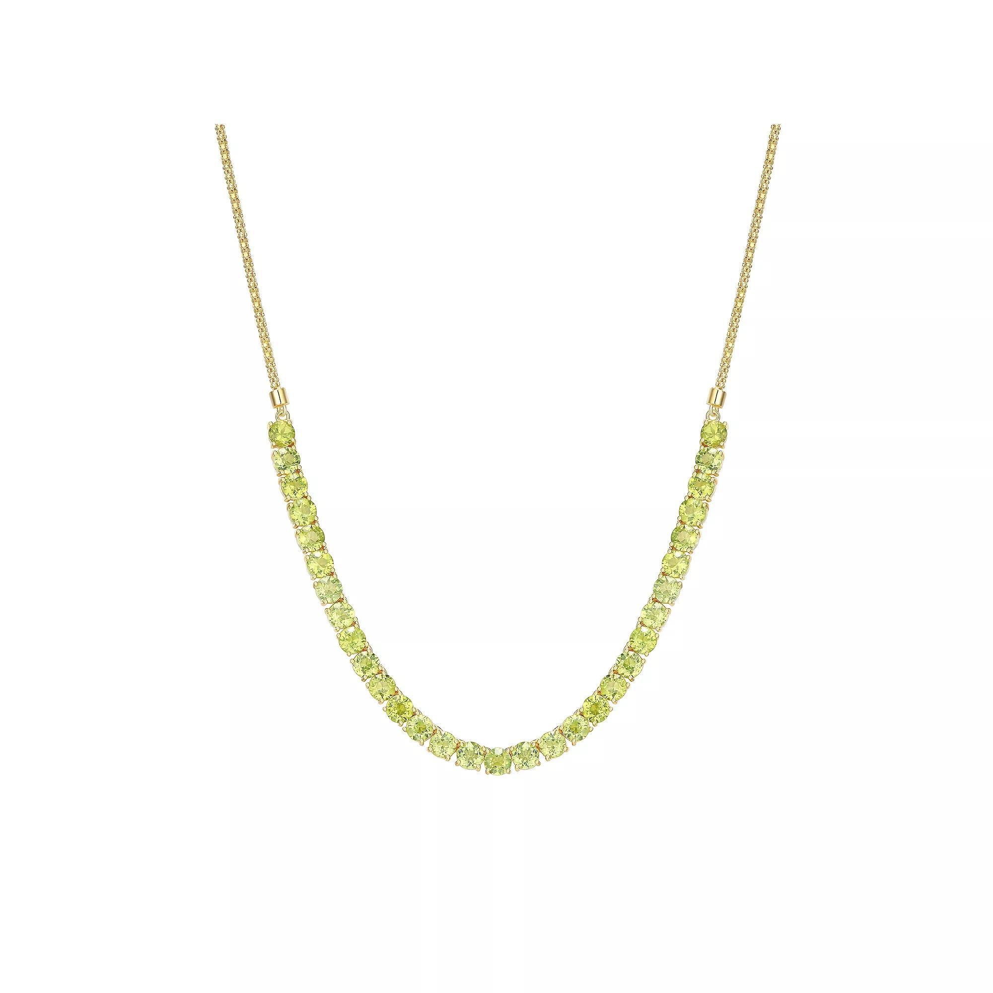 18K Gold Over Silver Genuine Peridot Necklace, Women's, Size: 18", Gold Tone Product Image