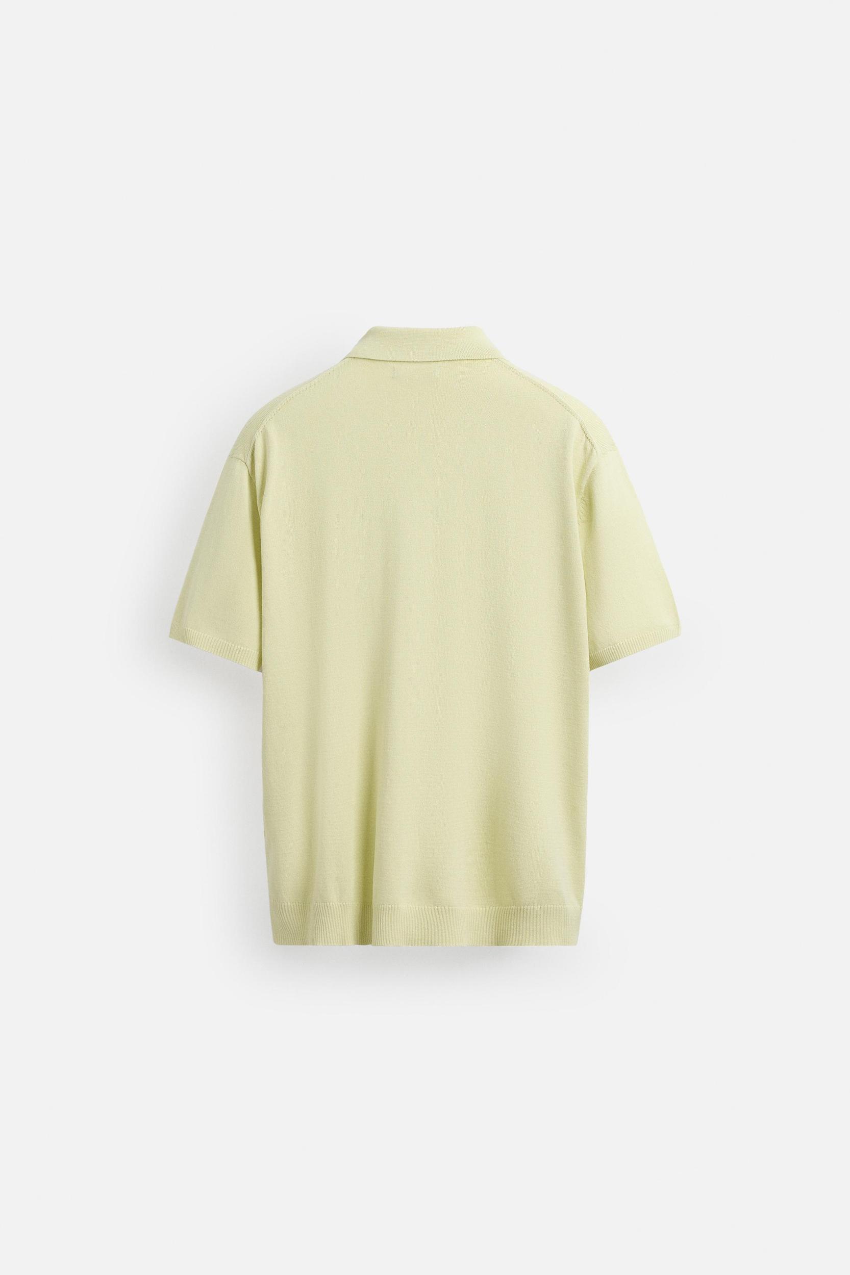 WASHED COTTON KNIT POLO SHIRT Product Image