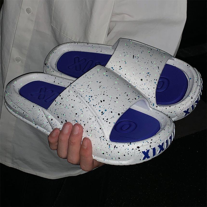 Lettering Slide Sandals Product Image